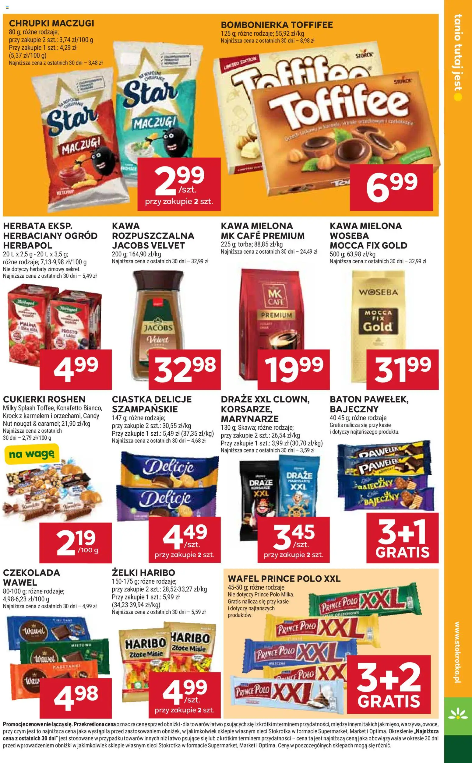 Stokrotka gazetka - Market od 16.04.2026 | Strona: 21 | Produkty: Chrupki, Bombonierka, Kawa, Owoce