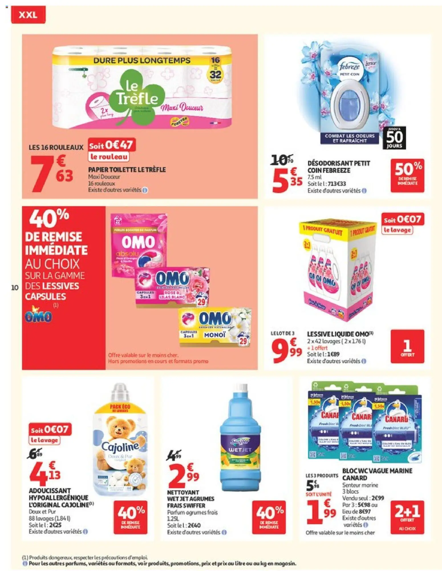 {H1} | Page: 10 | Produits: Désodorisant, Rouleau, Lessive Liquide, Adoucissant