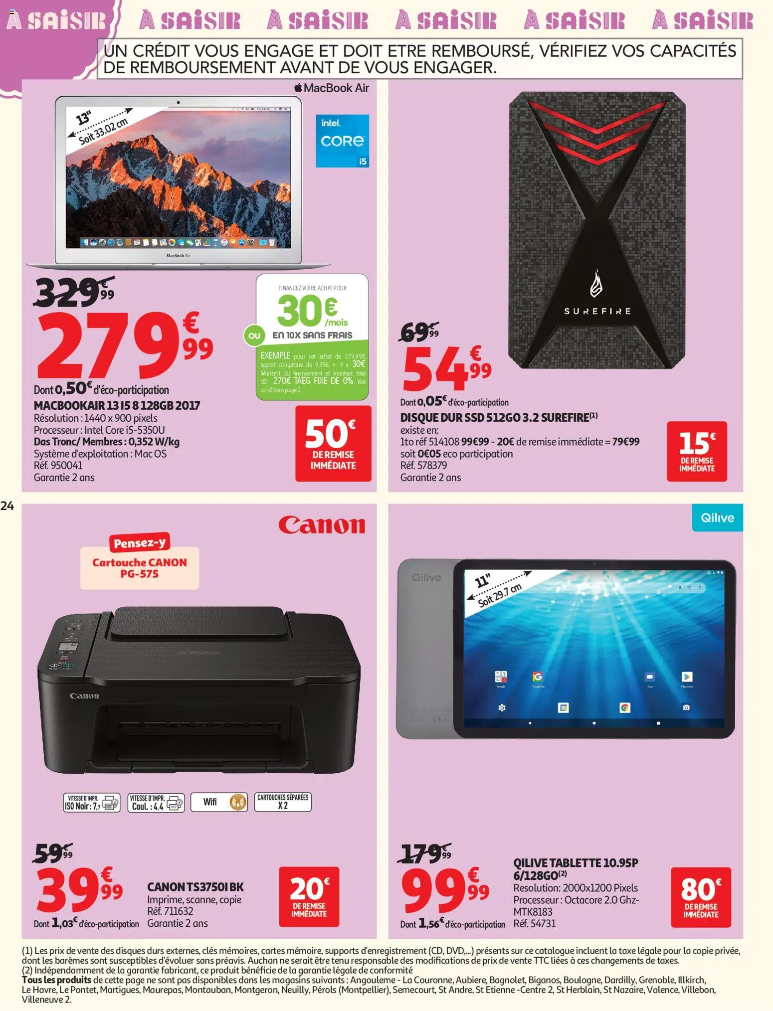 {H1} | Page: 24 | Produits: Tablette, Disque dur, Cartouche