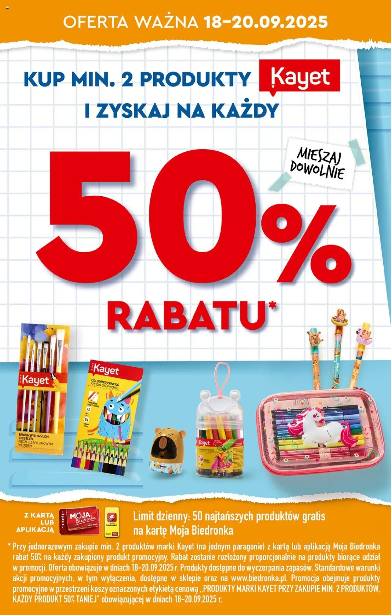 Biedronka gazetka - Najtańsza sobota od 20.09.2025 | Strona: 3 | Produkty: Karta