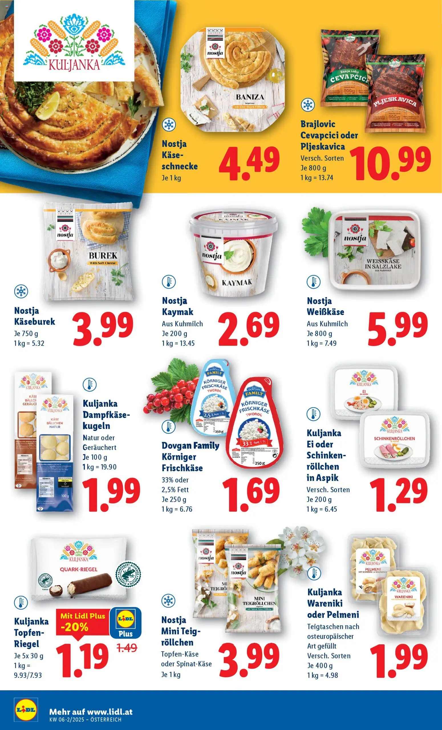 Lidl Flugblatt gültig ab 05.02.2026 | Seite: 14 | Produkte: Käse, Schinken, Rindfleisch