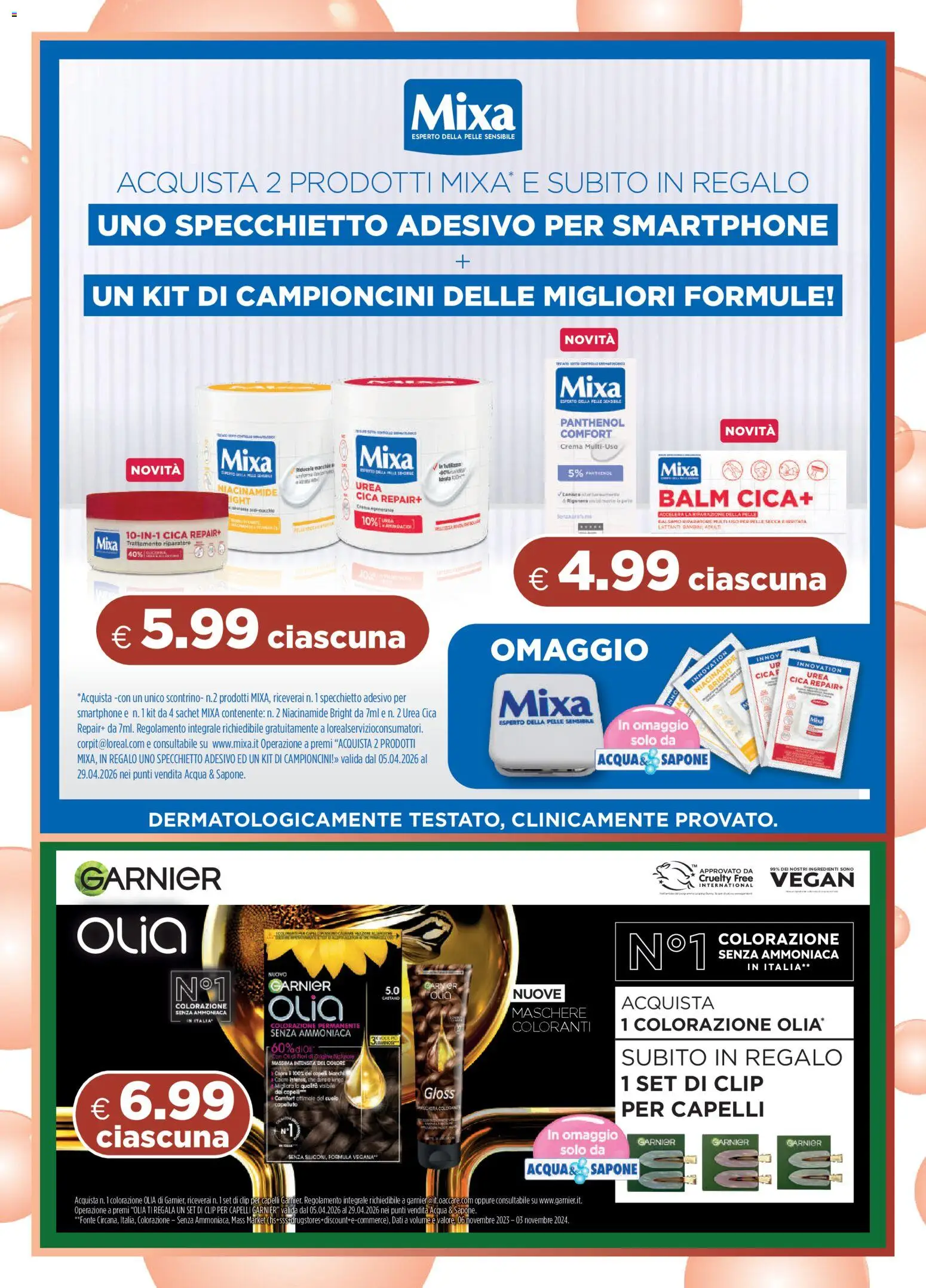 Volantino Acqua e Sapone del 05.04.2026 | Pagina: 14 | Prodotti: Balsamo, Sapone, Acqua, Smartphone