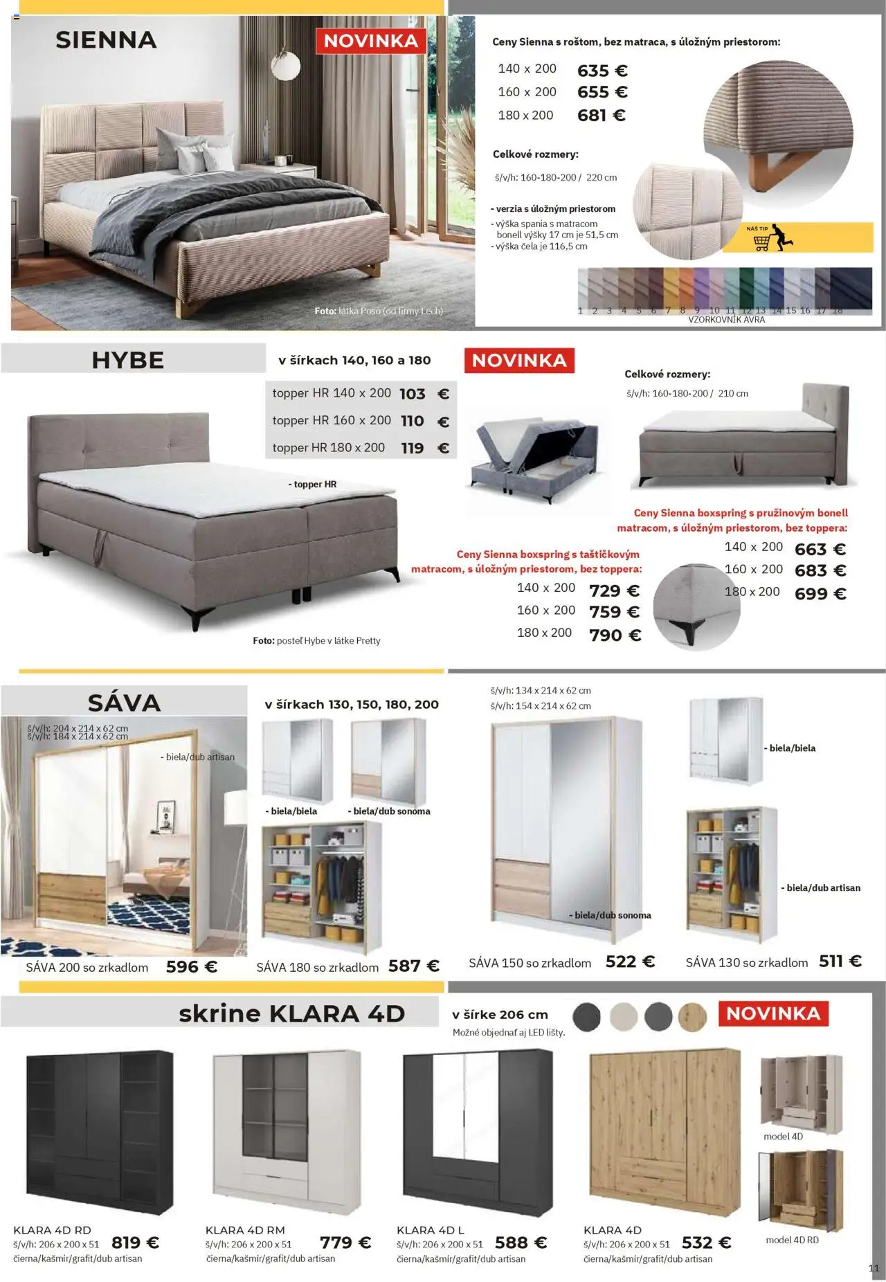 Elpo nábytok leták │ platný od 11.04.2025 | Strana: 11 | Produkty: Posteľ, Led, Skrine