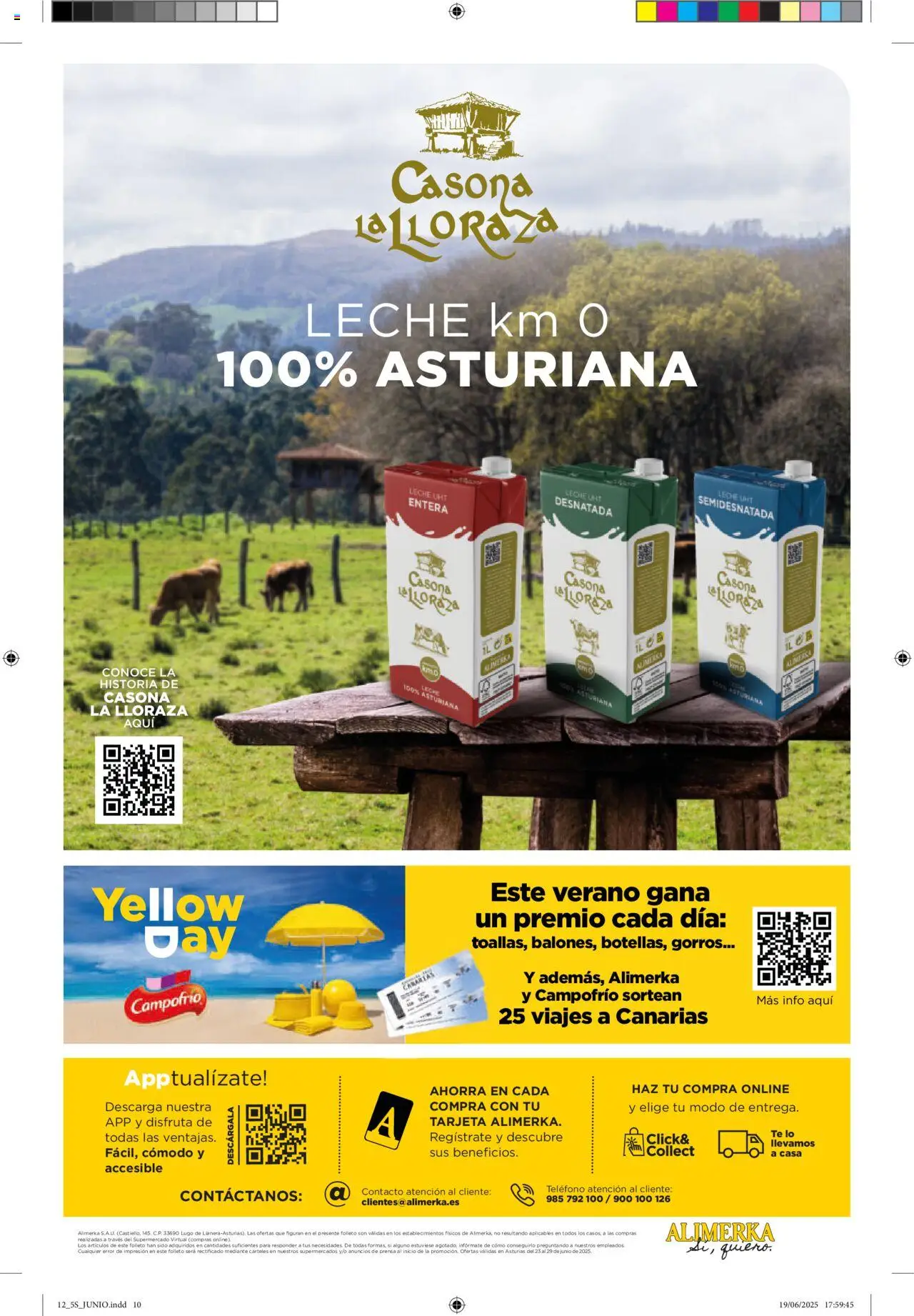 Alimerka folleto Asturias │ válido desde el 23.06.2025 | Página: 12 | Productos: Leche, Té, Teléfono, Prensa