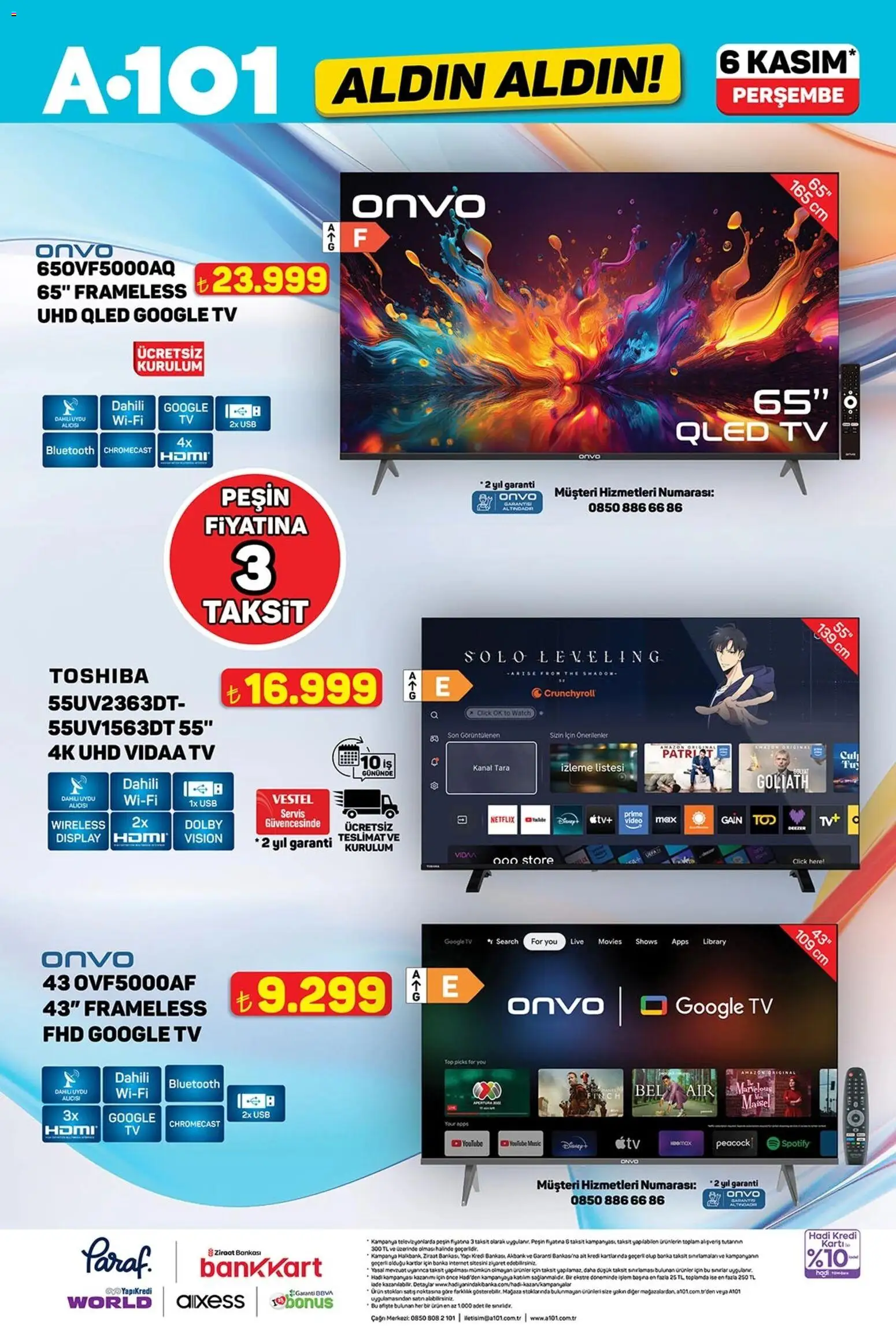 A101 Katalog Aldın Aldın - 06.11.2025 tarihinden itibaren geçerlidir | Sayfa: 3 | Ürünler: TV, Uydu, USB