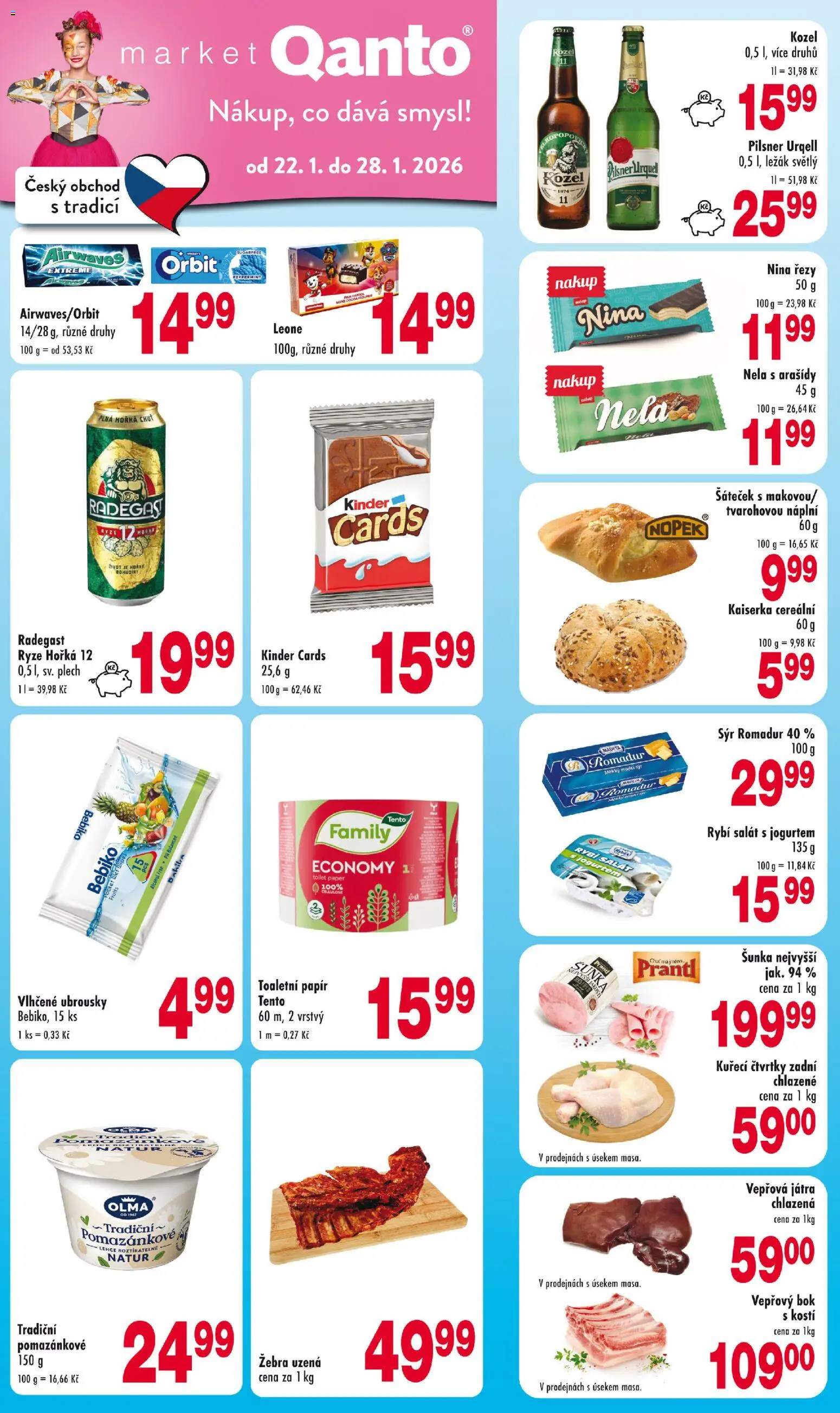 Astur & Qanto leták od 22.01.2026 | Strana: 1 | Produkty: Šunka, Rýže, Vepřový bok, Pilsner