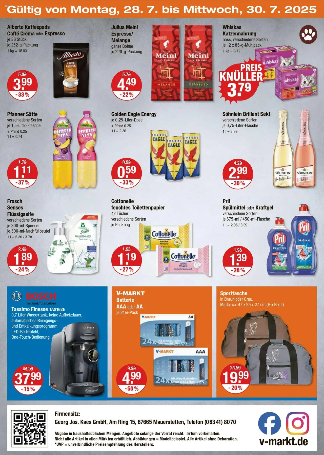 V-Markt - Oberbayern - gültig ab dem 24.07.2025 | Seite: 20 | Produkte: Bosch, Batterie, Telefon, Feuchtes Toilettenpapier