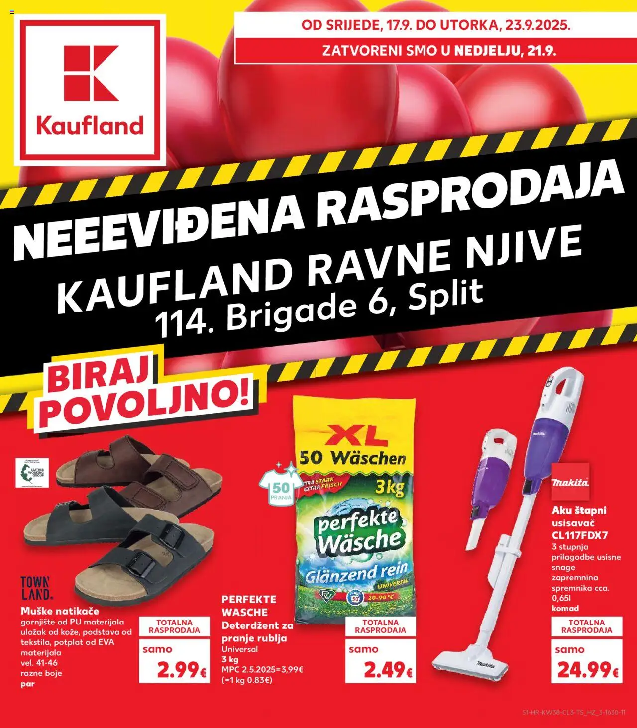 Kaufland katalog | vrijedi od 17.09.2025 | Stranica: 1 | Proizvodi: Usisavač, Natikače, Deterdžent za pranje rublja, Deterdžent
