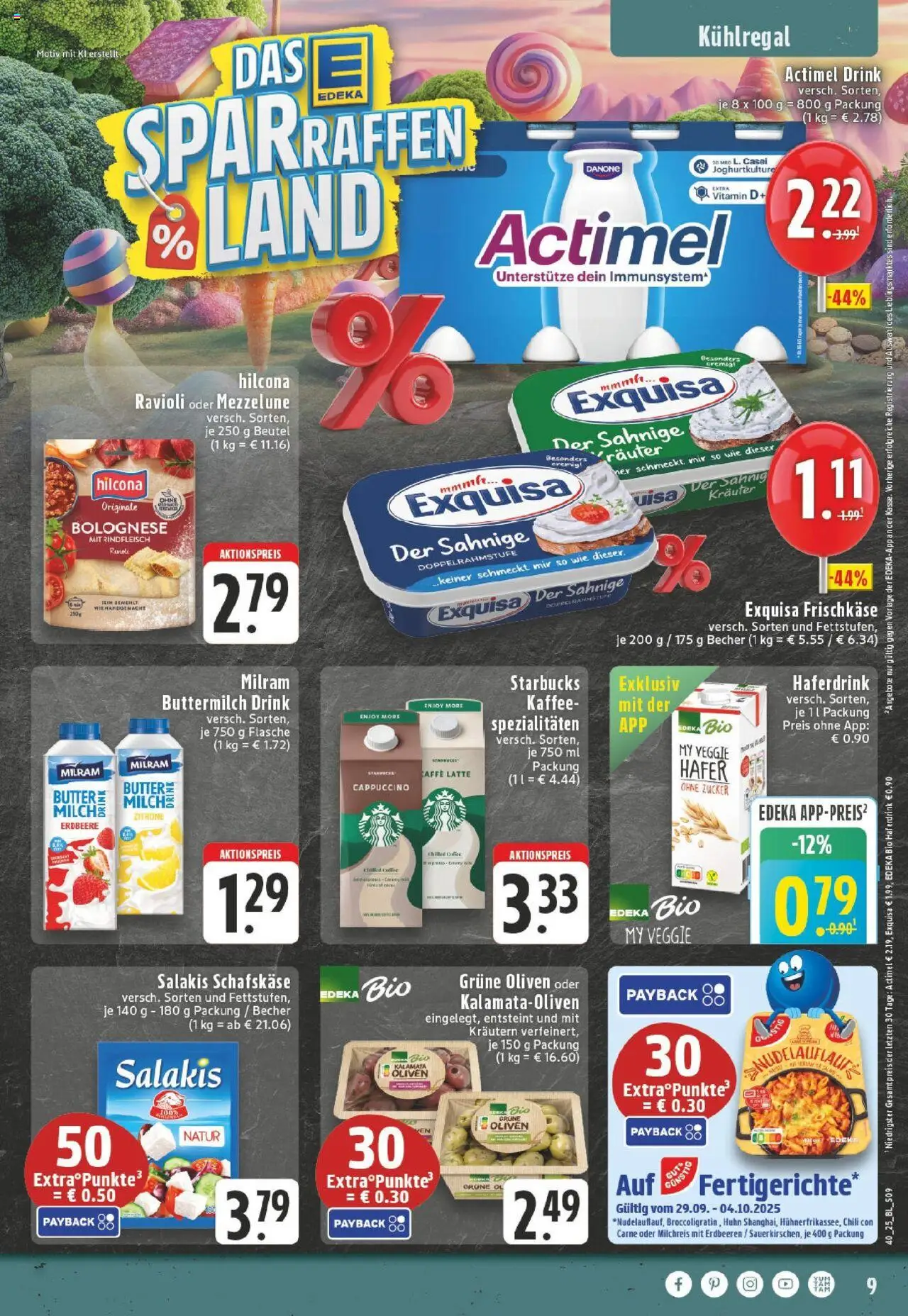 Edeka prospekt Luedenscheid	 – gültig ab 28.09.2025 | Seite: 9 | Produkte: Kaffee, Starbucks, Haferdrink, Salakis