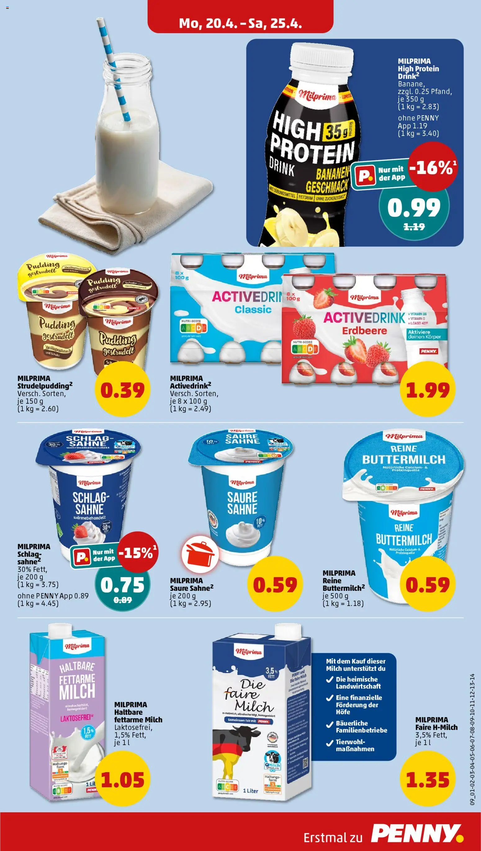 Penny Prospekt 	 – gültig ab 20.04.2026 | Seite: 15 | Produkte: Buttermilch, Milch, Pudding, Sahne