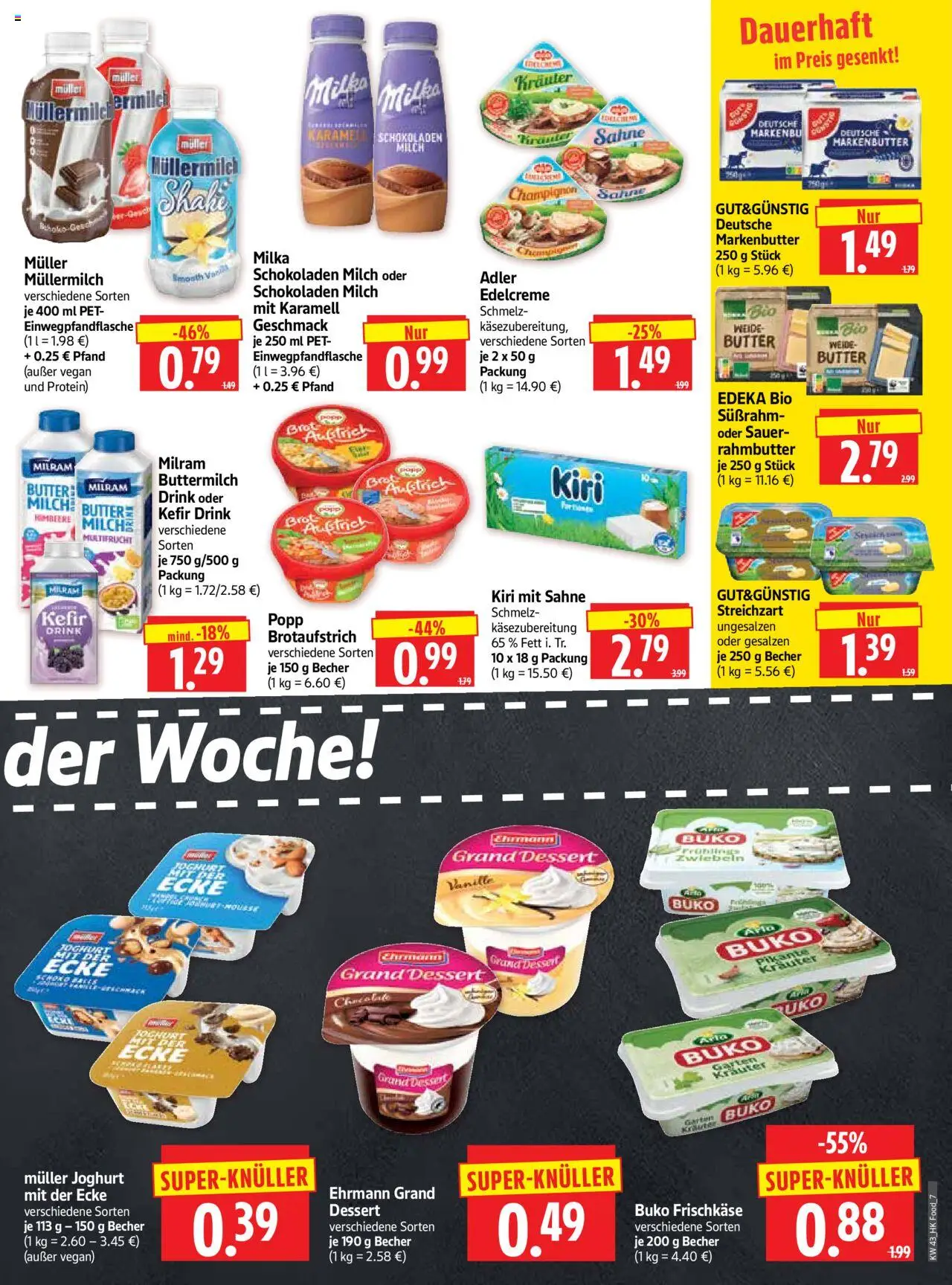 HERKULES Prospekt 	 – gültig ab 20.10.2025 | Seite: 7 | Produkte: Kefir, Buttermilch, Milch, Sahne