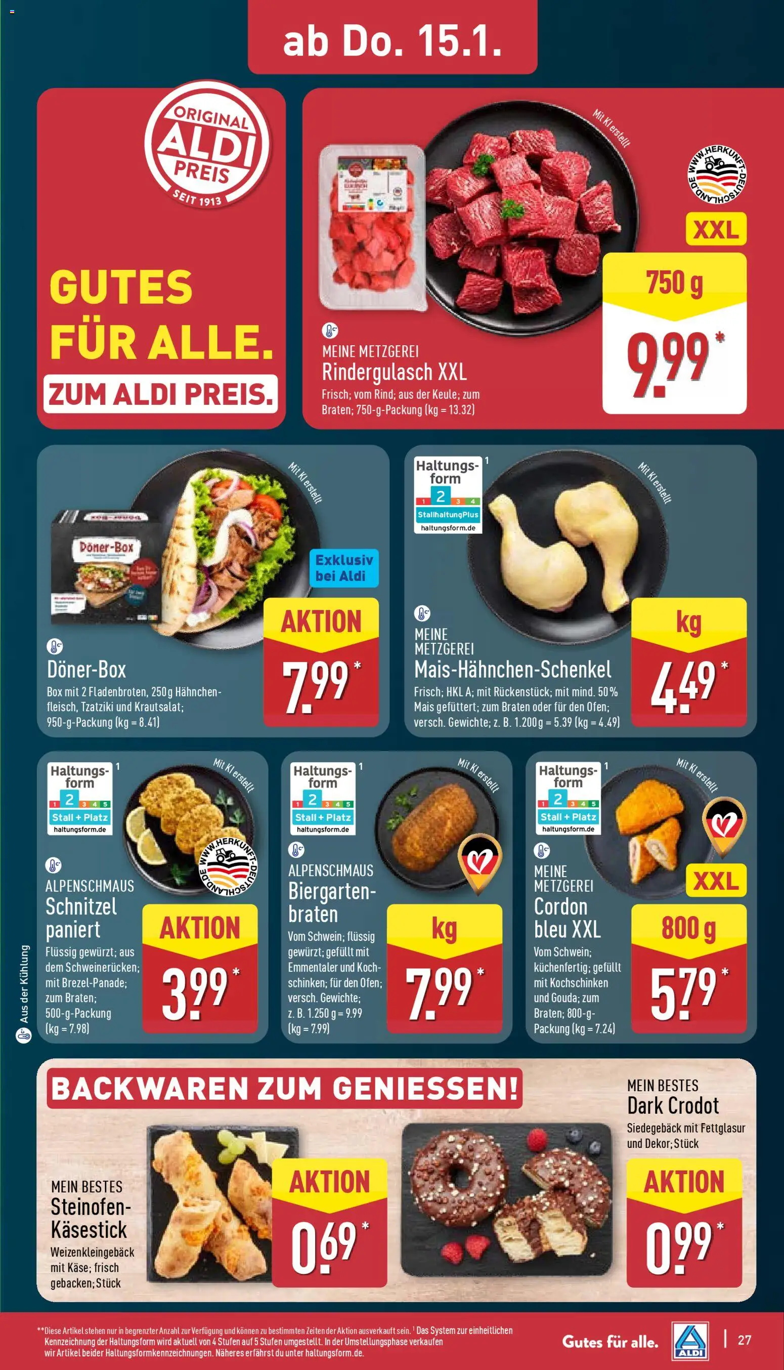 Aldi Prospekt 	 – gültig ab 12.01.2026 | Seite: 29 | Produkte: Rindergulasch, Hahnchen, Box, Schnitzel