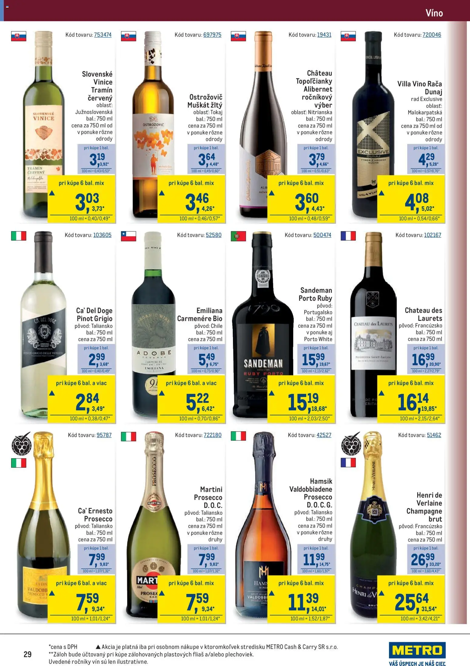 Nové Metro akcie – leták je platný od 19.11.2025 | Strana: 29 | Produkty: Víno, Prosecco