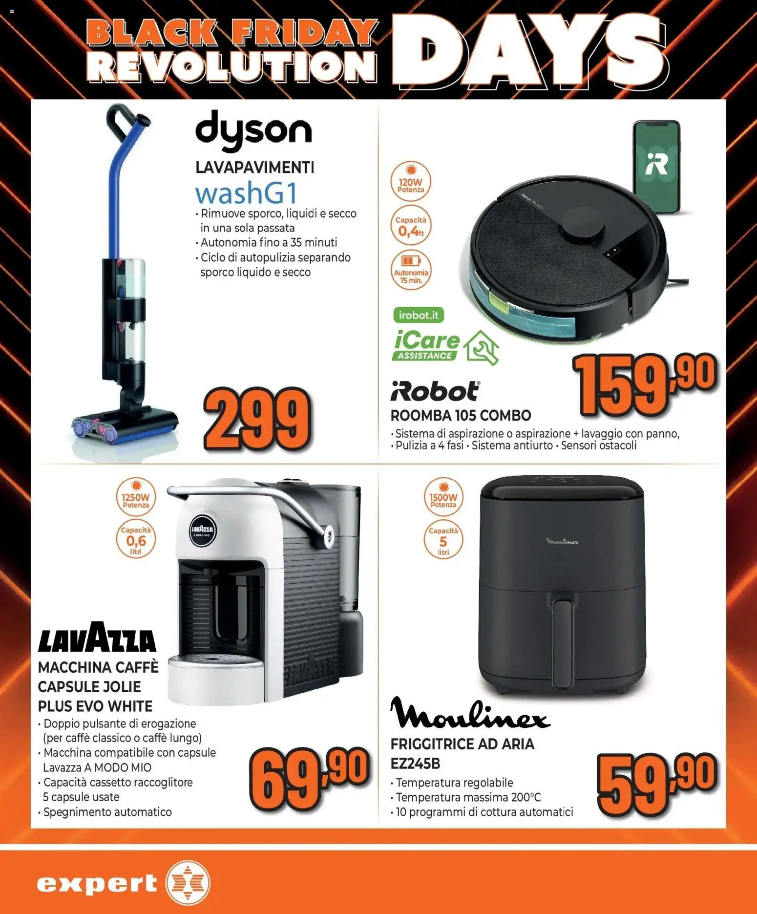Volantino Expert del 13.11.2025 | Pagina: 5 | Prodotti: Friggitrice ad aria, Caffè, Friggitrice, Dyson