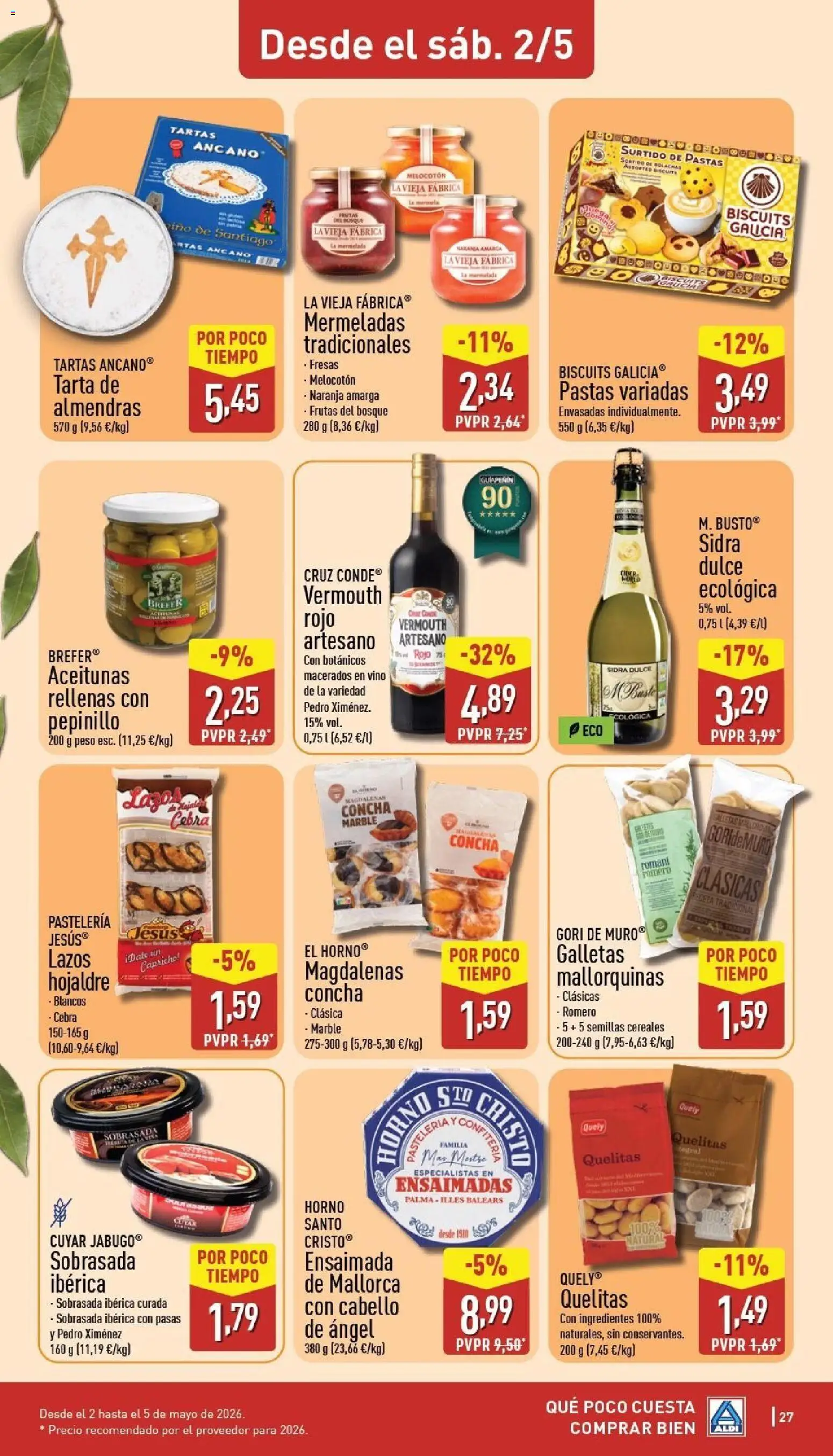 Aldi folleto Península │ válido desde el 27.04.2026 | Página: 27 | Productos: El horno, Vino, Cereales, Sobrasada
