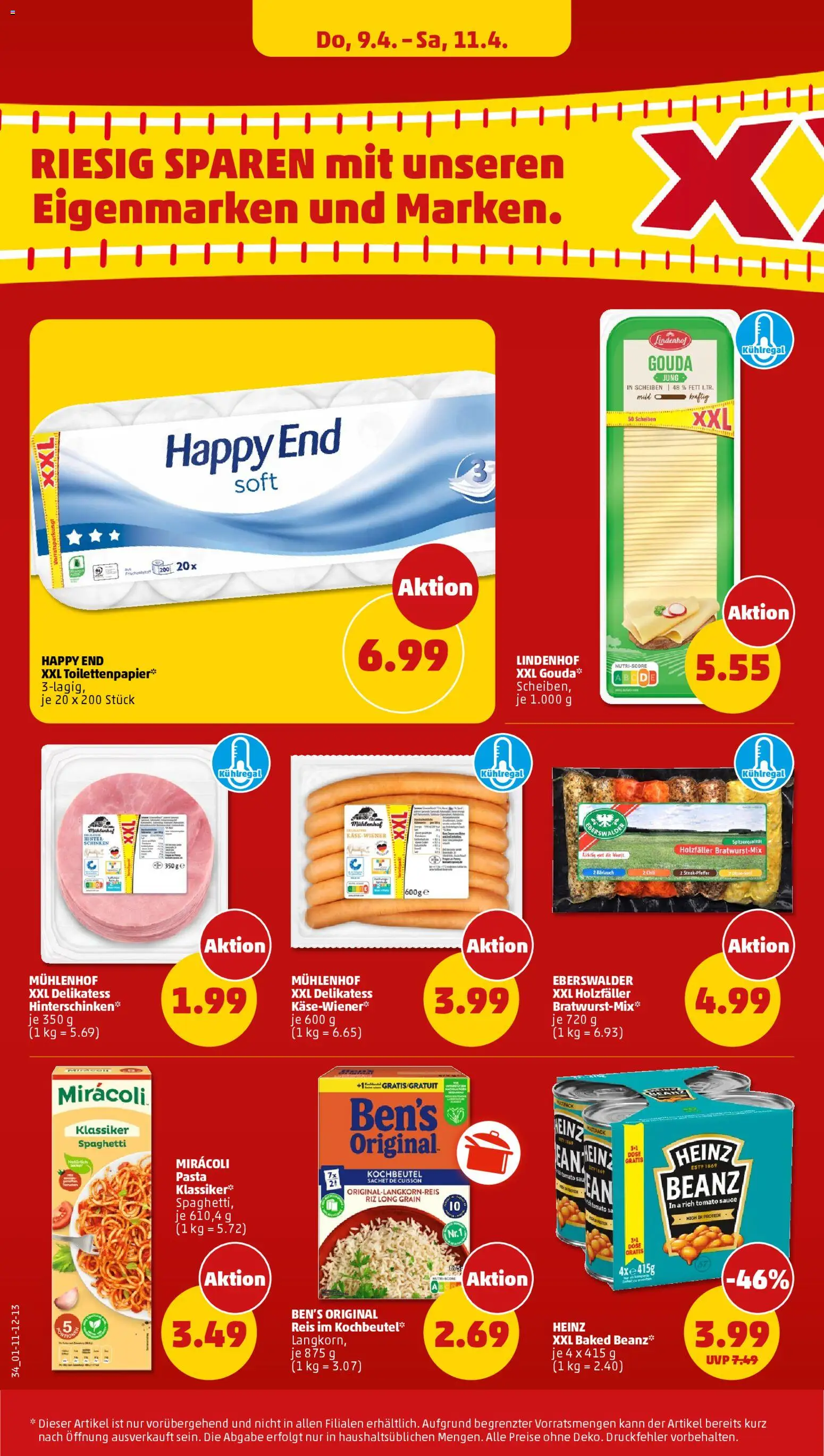 Penny Prospekt 	 – gültig ab 07.04.2026 | Seite: 34 | Produkte: Gouda, Schinken, Reis, Toilettenpapier