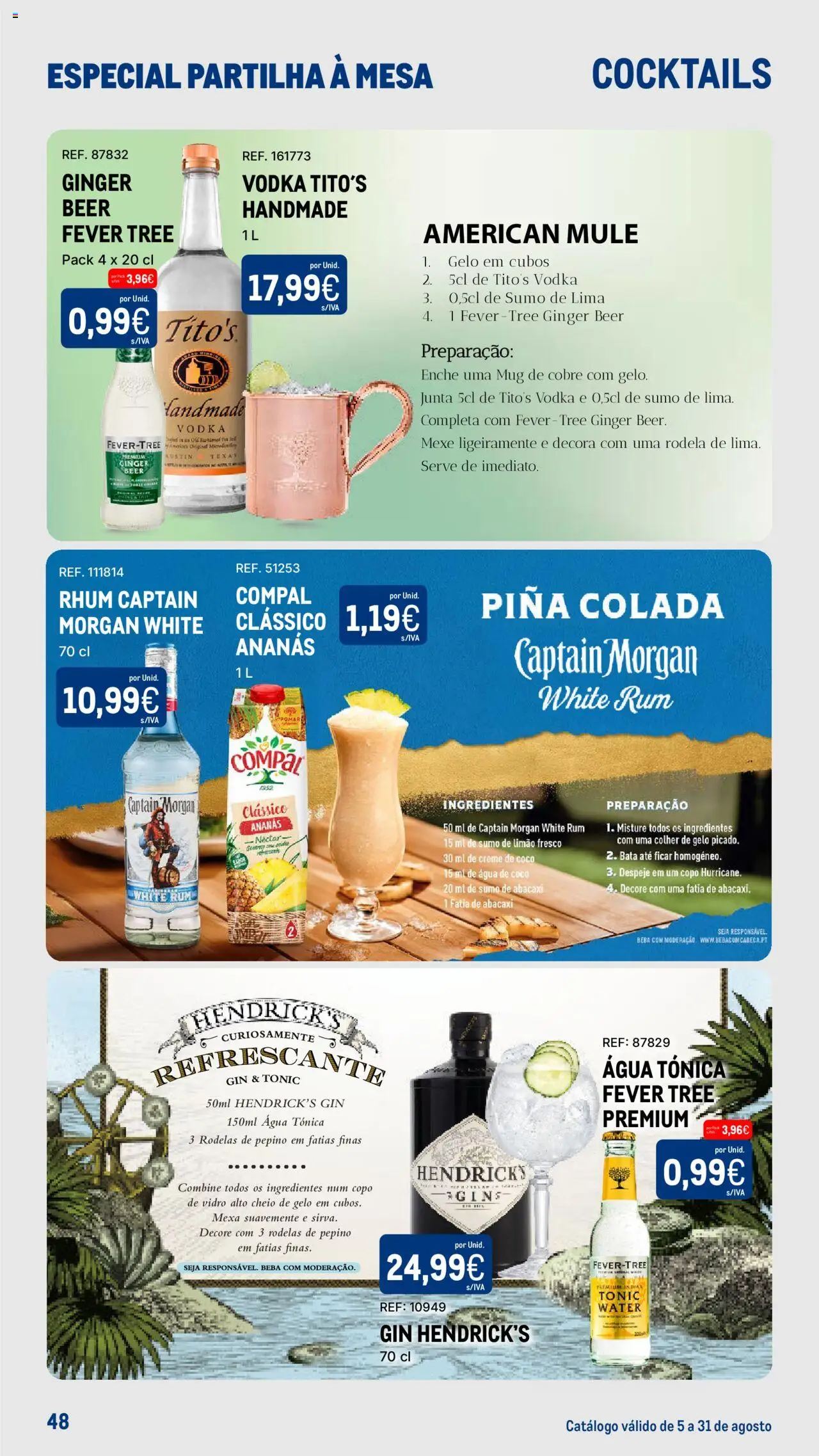 Makro - Especial Partilha à Mesa │ válido de 05.08.2025 | Página: 48 | Produtos: Sumo, Gin, Creme, Vodka