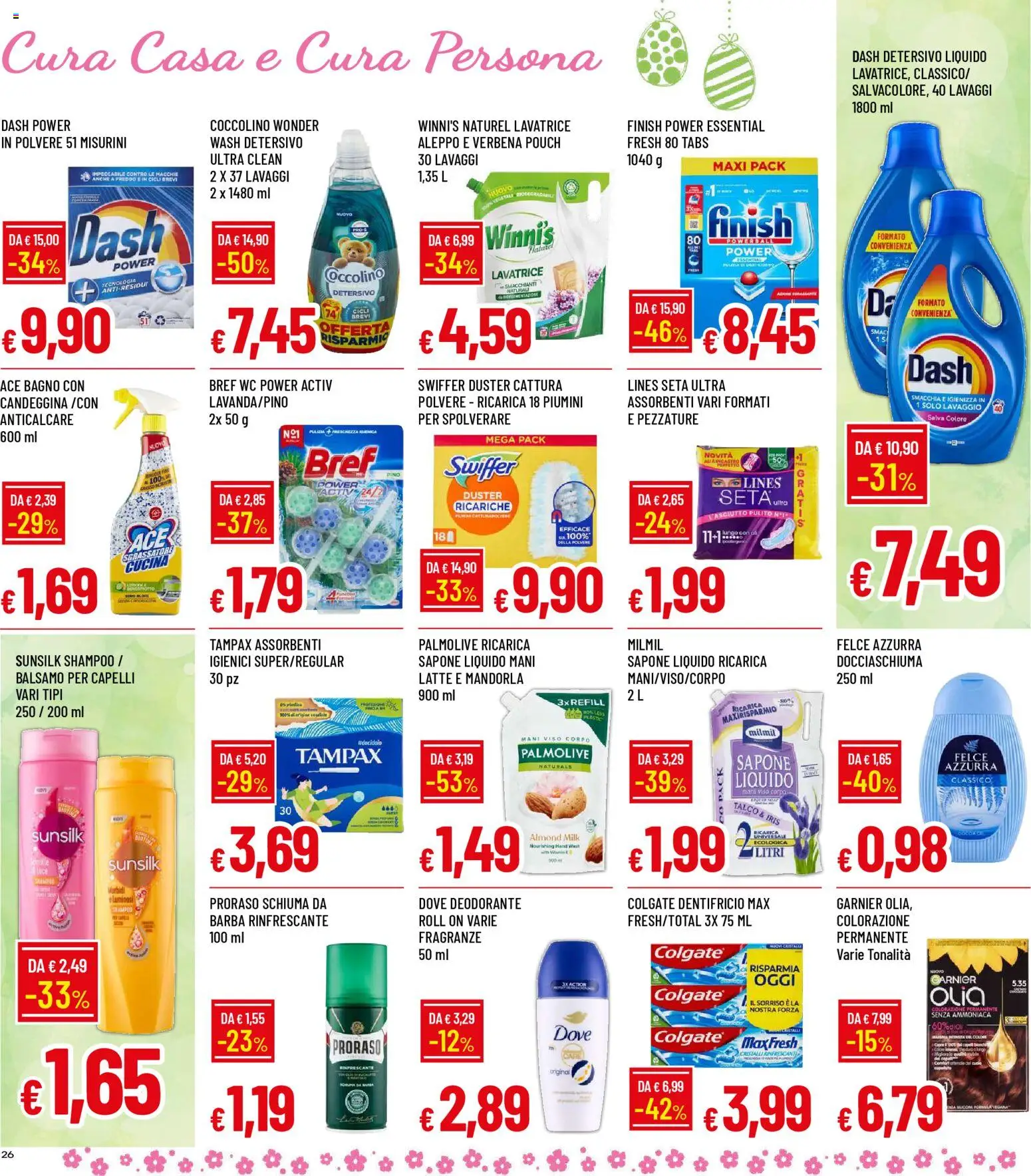 Volantino Galassia del 26.03.2026 | Pagina: 26 | Prodotti: Shampoo, Sapone, Dentifricio, WC