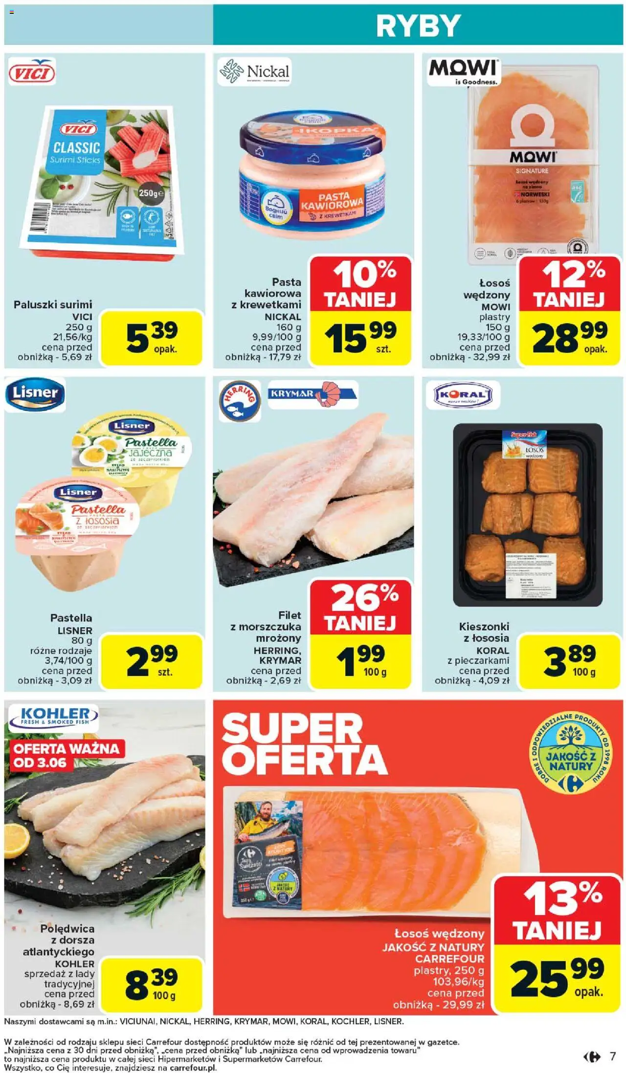 Carrefour Gazetka od 02.06.2025 | Strona: 9 | Produkty: Łosoś wędzony, Surimi, Łosoś, Ryby