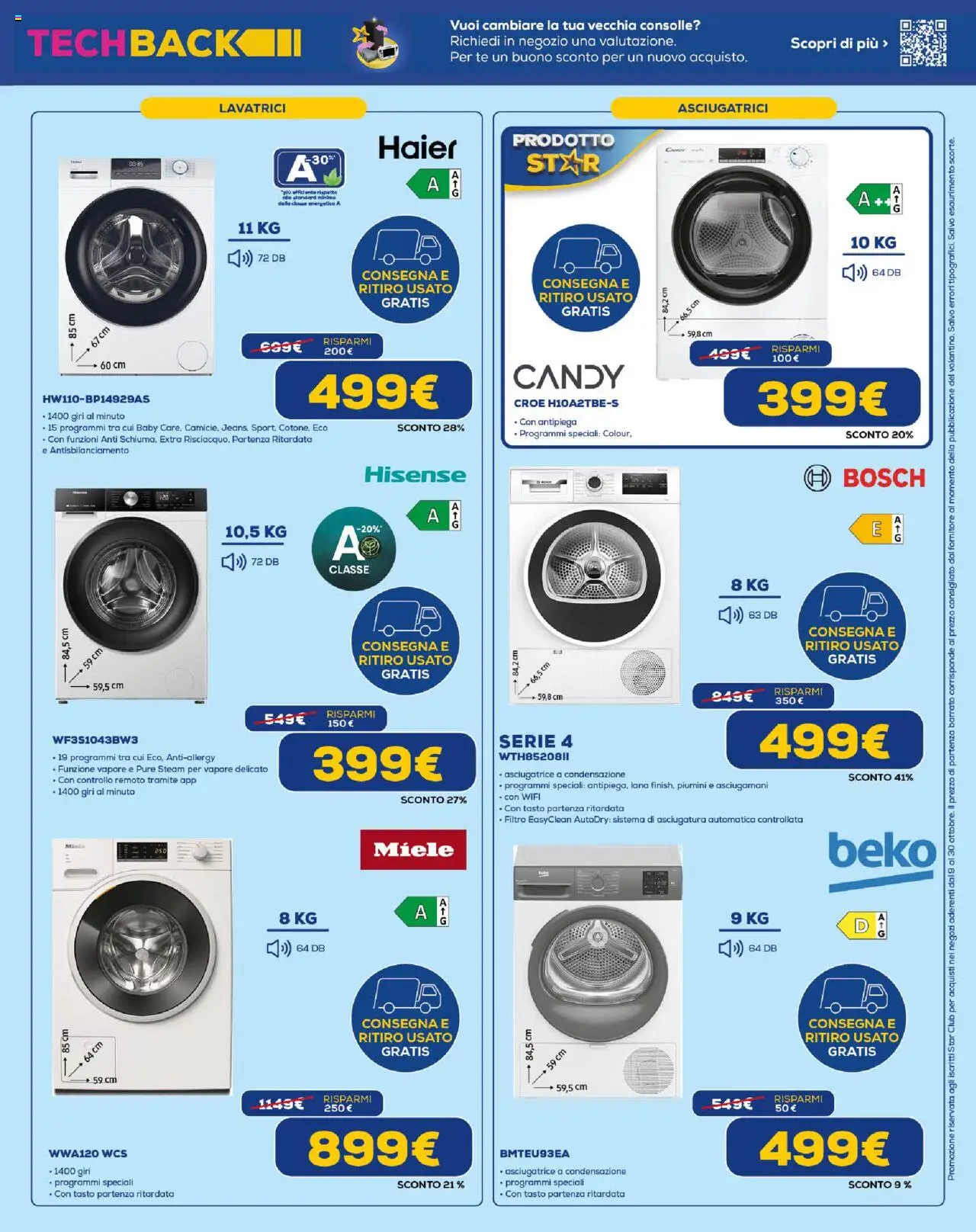 Volantino Euronics del 09.10.2025 | Pagina: 19 | Prodotti: Tè, Asciugatrice, Miele