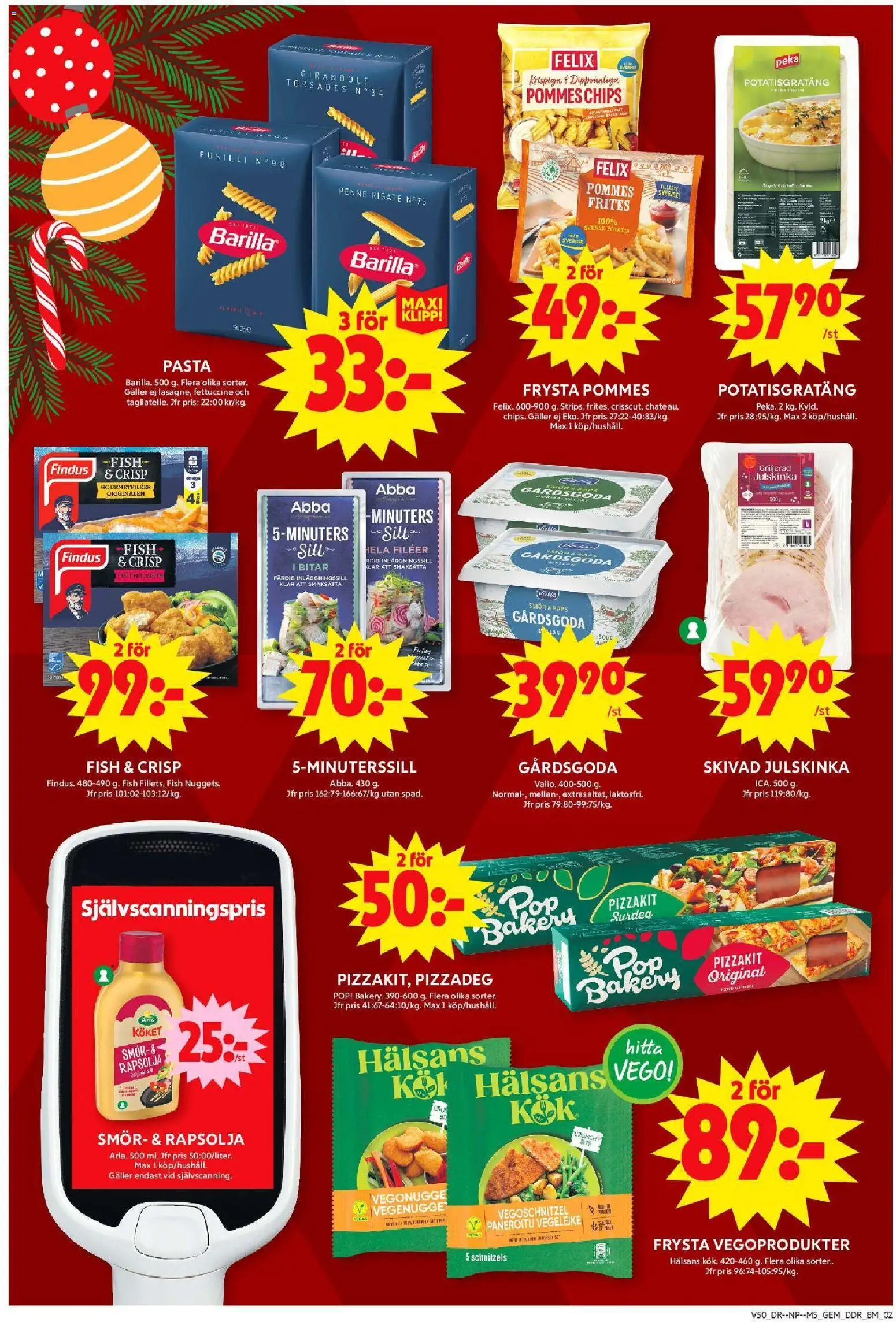 ICA Maxi reklamblad aktuell från 08.12.2025 | Sida: 6 | Produkter: Sill, Potatisgratäng, Pizza, Potatis