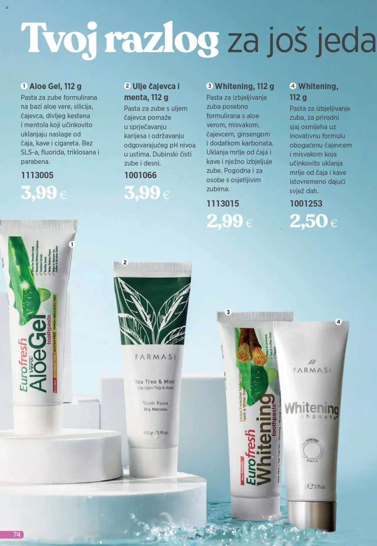 Farmasi katalog | vrijedi od 01.08.2025 | Stranica: 74 | Proizvodi: Ulje, Pasta za zube, Pasta