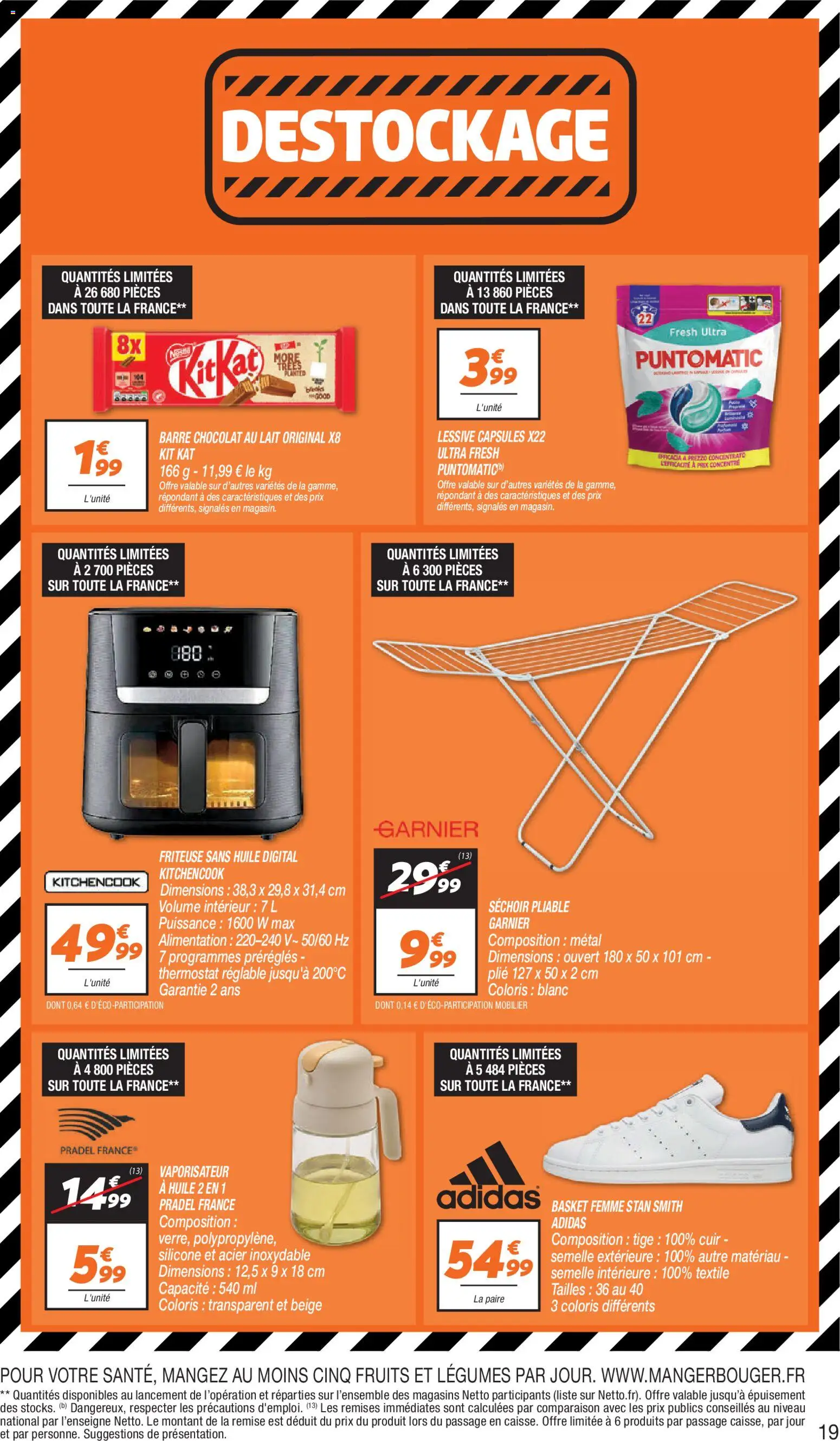 {H1} | Page: 19 | Produits: Friteuse, Vaporisateur, Lait, Chocolat