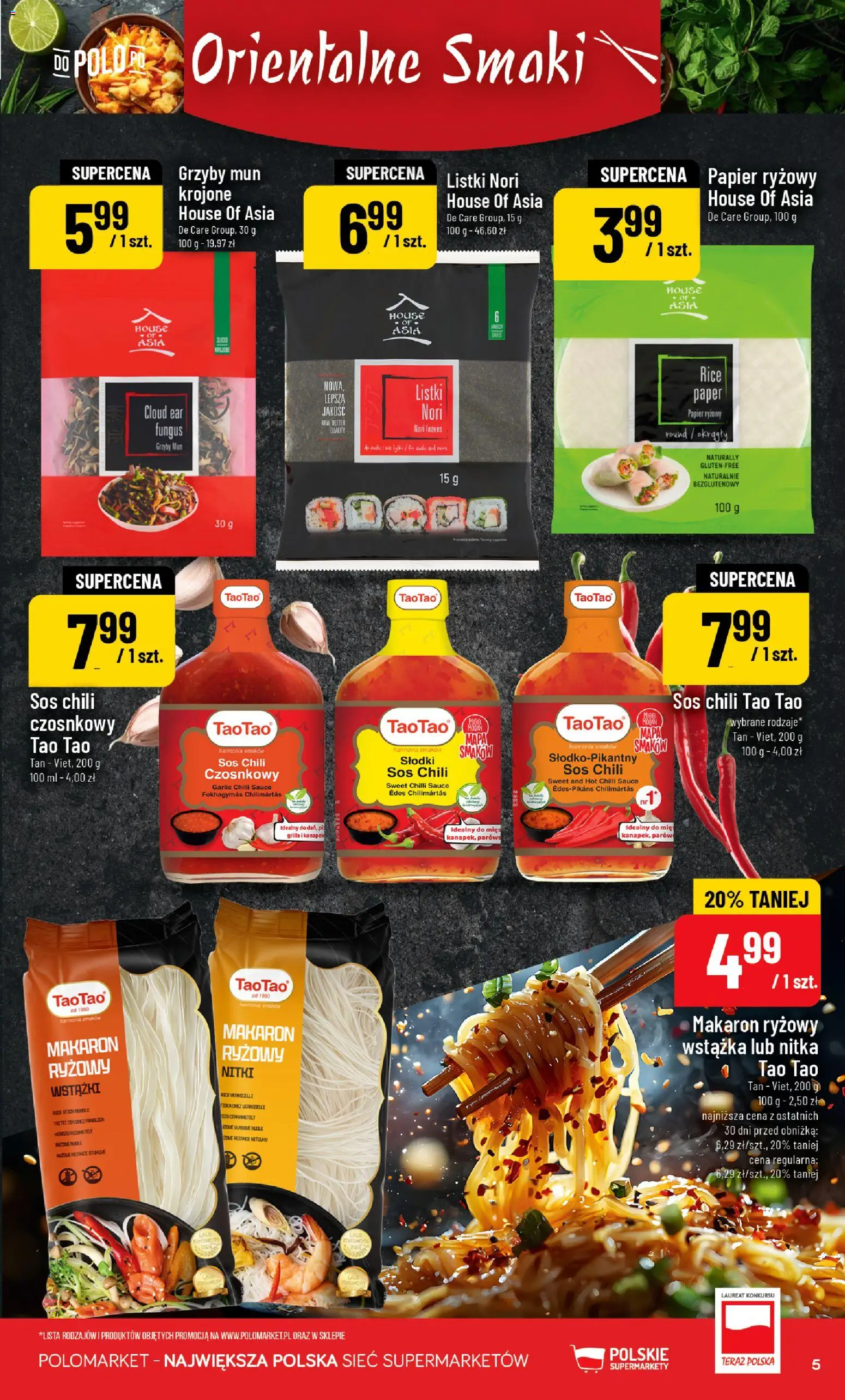 POLOmarket Gazetka - Orientalne Smaki od 14.01.2026 | Strona: 5 | Produkty: Chili, Nori, Papier ryżowy, Makaron ryżowy