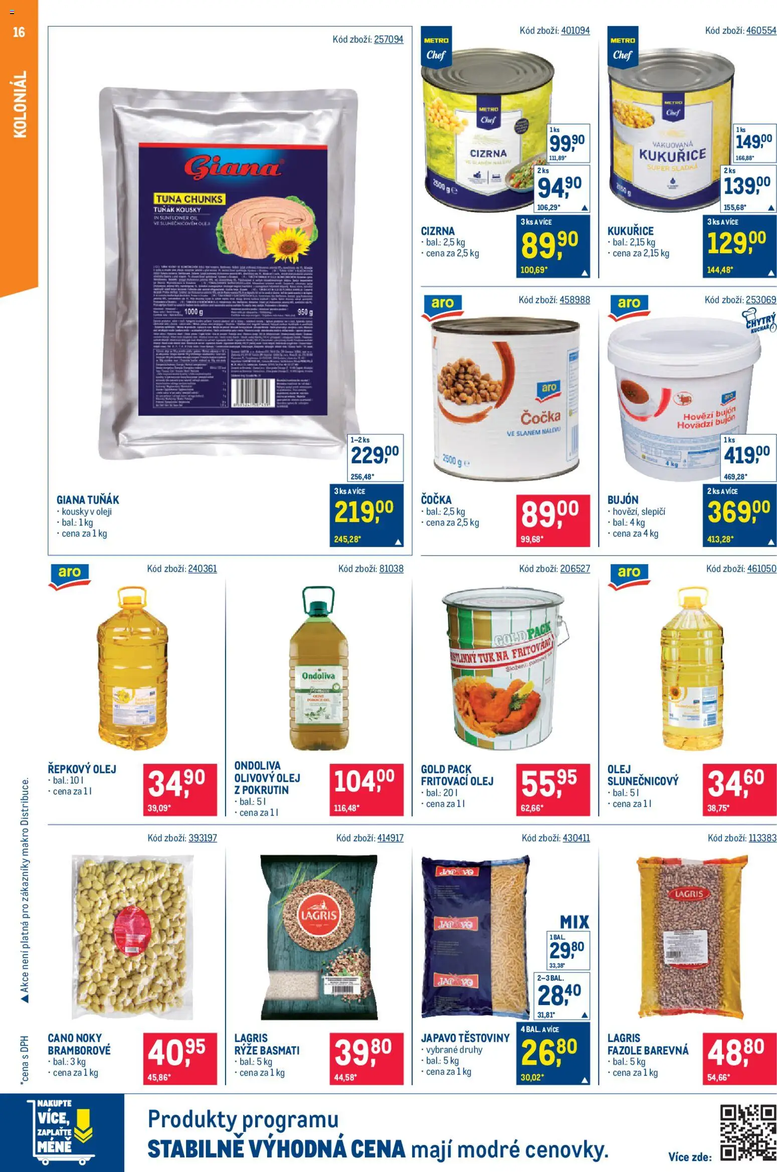 Makro leták - Gastronomie od 11.02.2026 | Strana: 16 | Produkty: Tuňák, Čočka, Basmati, Cizrna