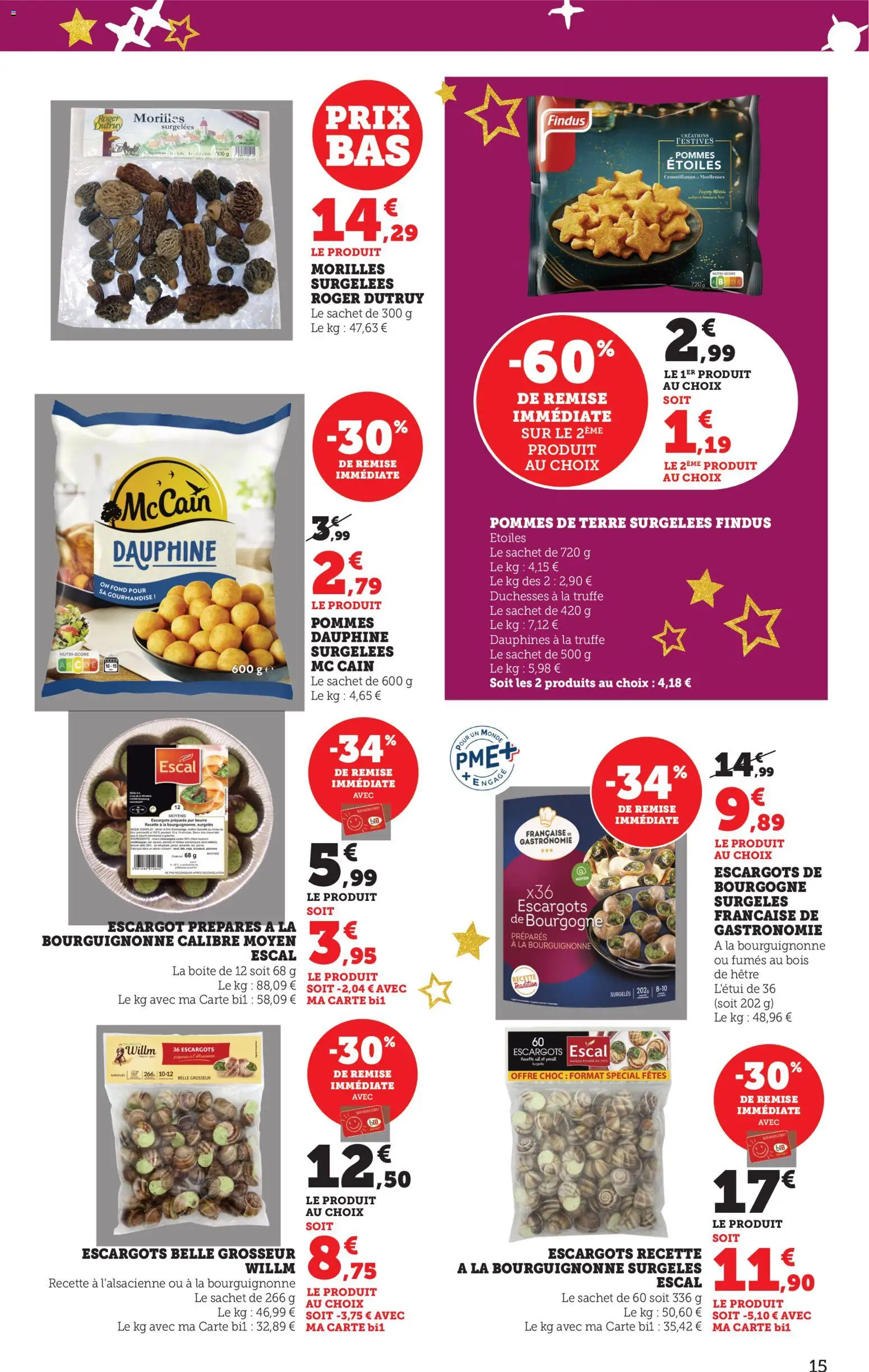 {H1} | Page: 16 | Produits: Escargots, Beurre, Pommes, Pommes de terre