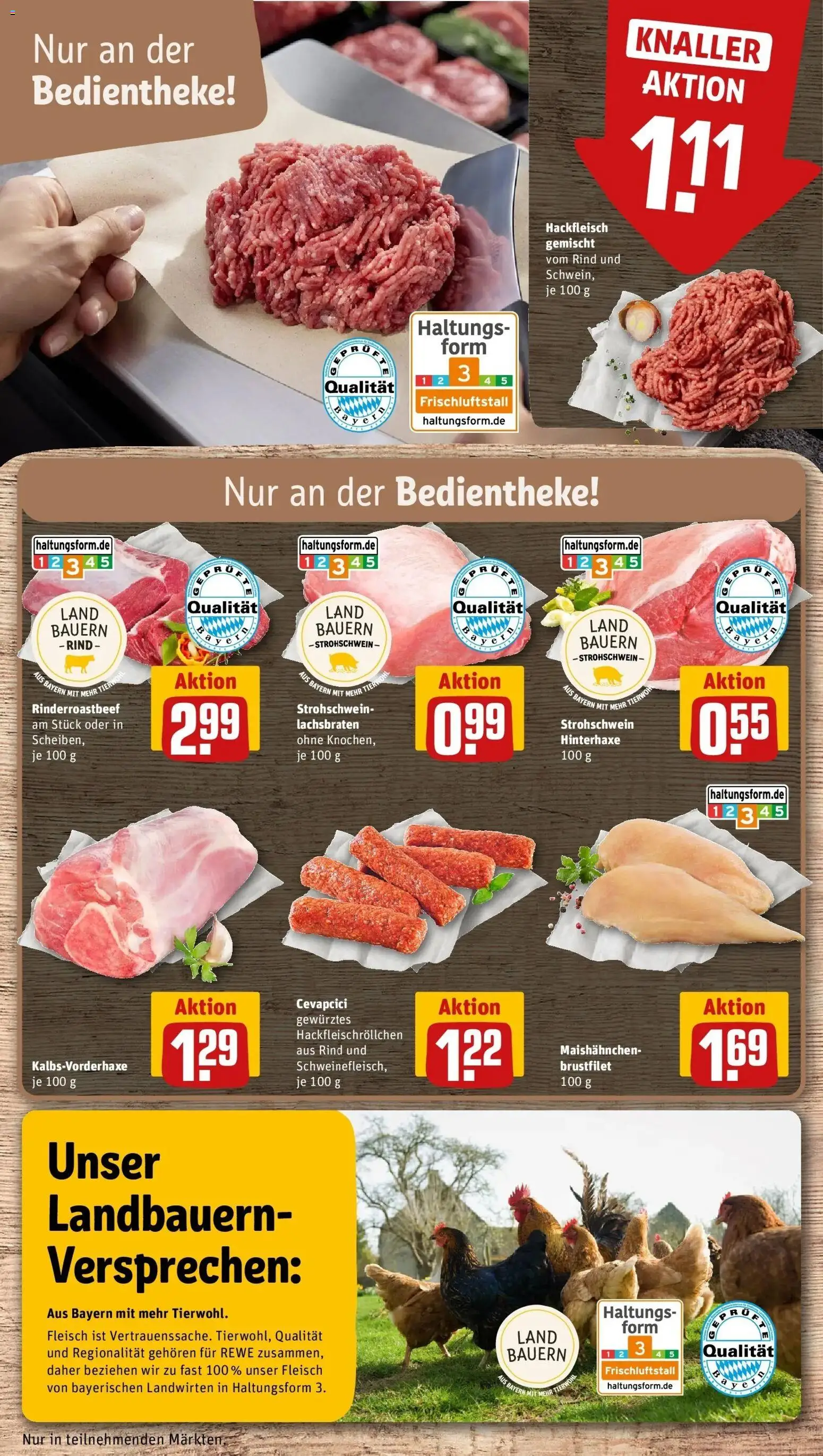 Rewe prospekt Burgheim	 – gültig ab 22.02.2026 | Seite: 10 | Produkte: Cevapcici, Fleisch, Hackfleisch