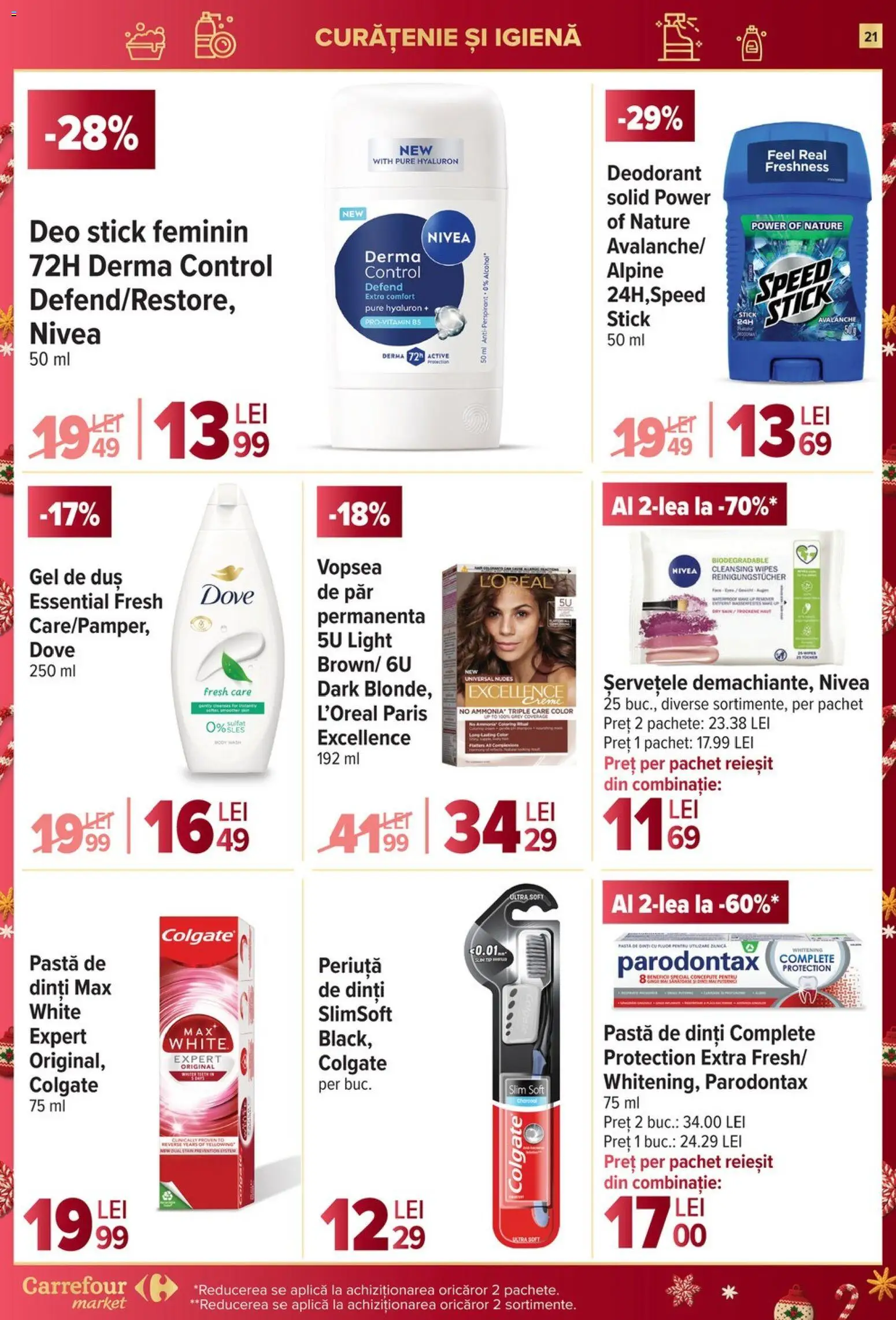 Noul catalog Carrefour – valabil de la 27.12.2025 | Pagină: 21 | Produse: Vopsea, Duș, Gel de duș, Deodorant
