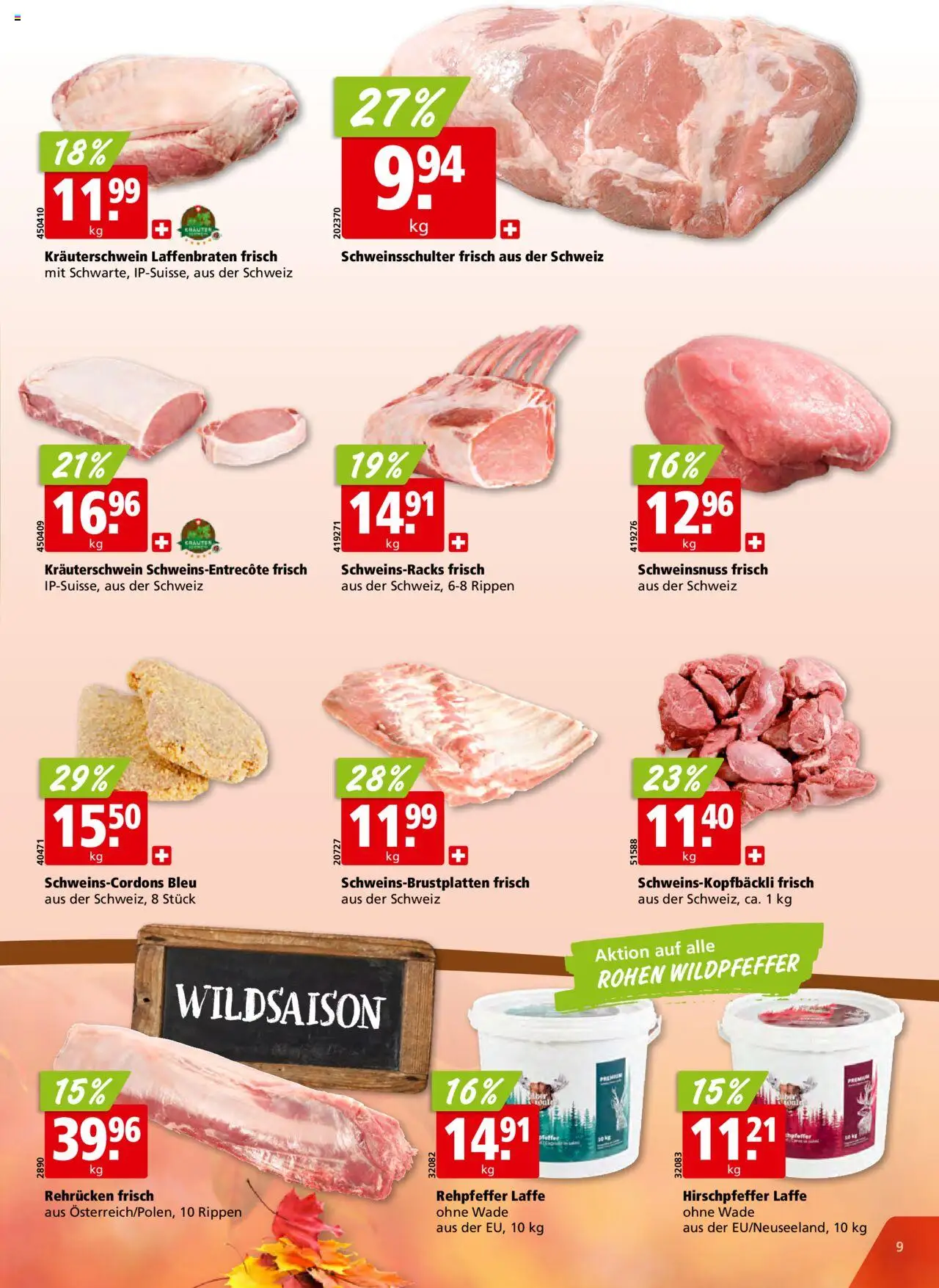 Aligro Aktionen Schlieren, Gossau SG, Frauenfeld, Rapperswil-Jona, Sargans, Bern, Brüttisellen, Pratteln, Emmen, Spreitenbach – gültig ab 15.09.2025 | Seite: 9 | Produkte: Pfeffer