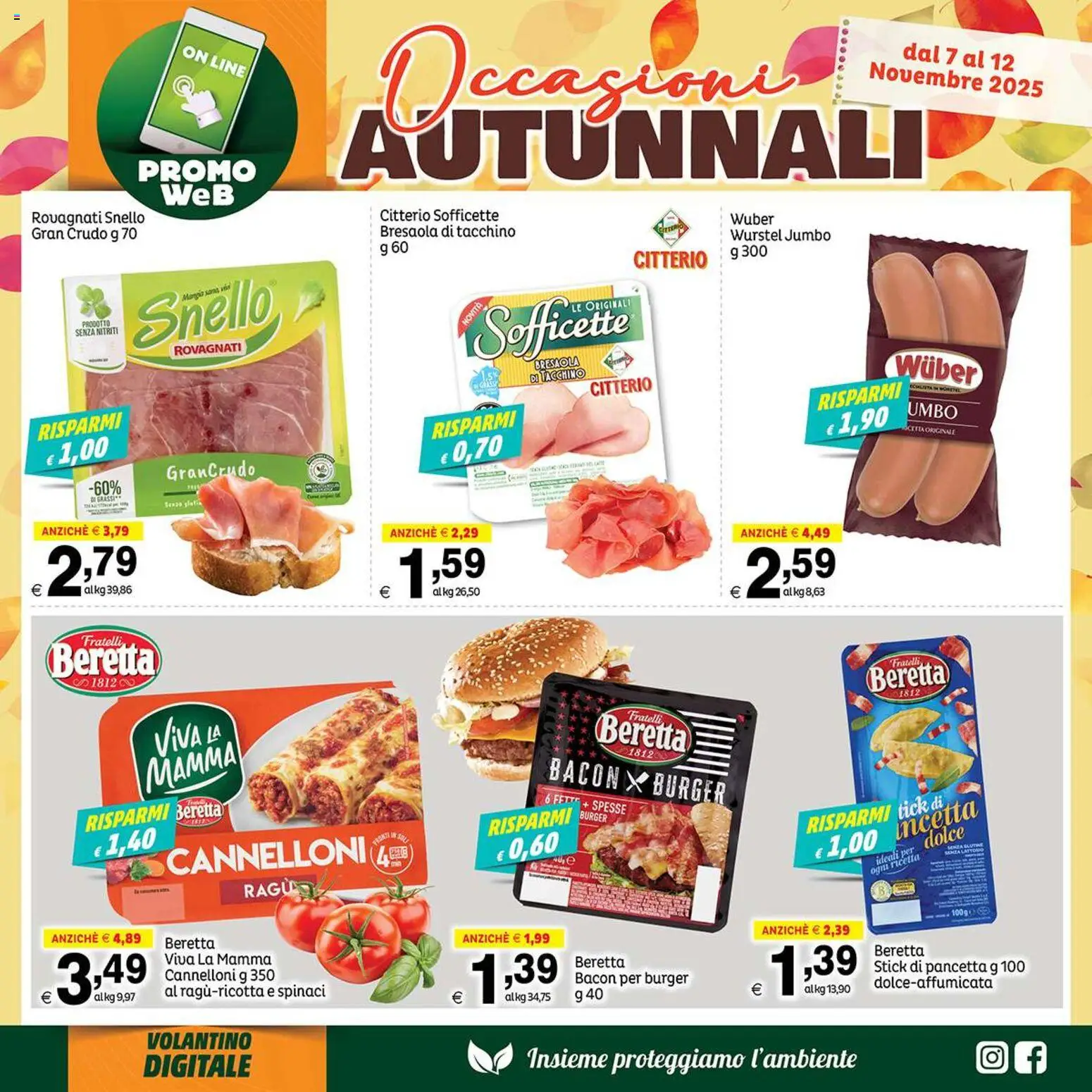 Volantino Elite Supermercati del 07.11.2025 | Pagina: 3 | Prodotti: Pancetta, Wurstel, Spinaci, Ragú