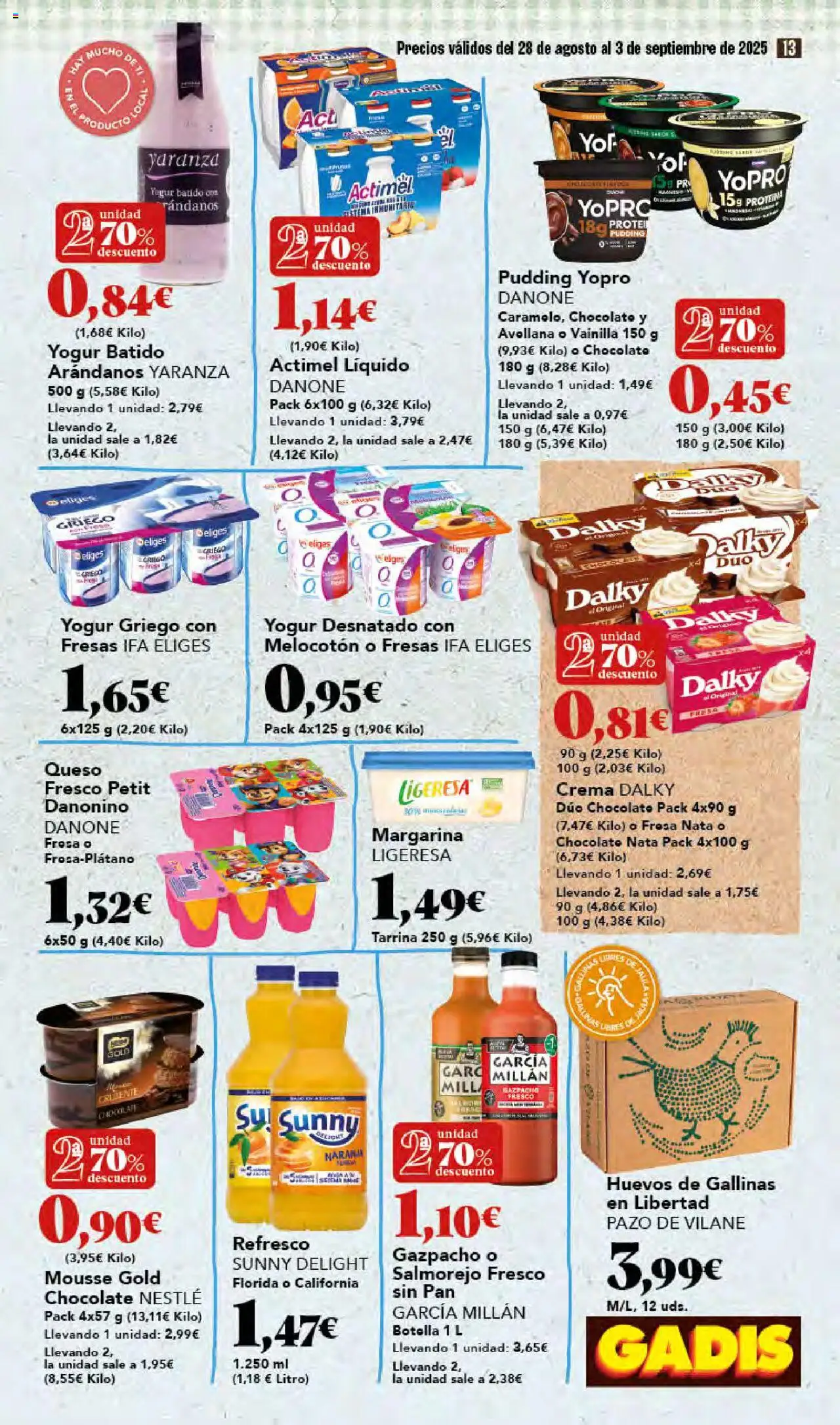 Gadis folleto │ válido desde el 28.08.2025 | Página: 13 | Productos: Mousse, Chocolate, Μαγειρική εστία, Crema