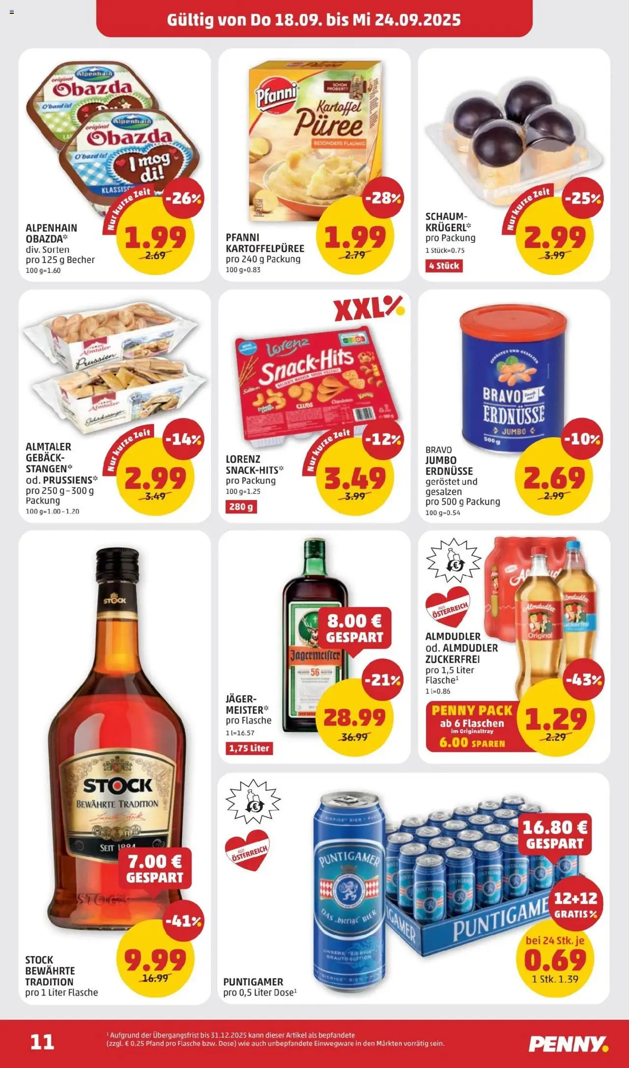 Penny Markt Flugblatt gültig ab 18.09.2025 | Seite: 11 | Produkte: Папионка, Bier