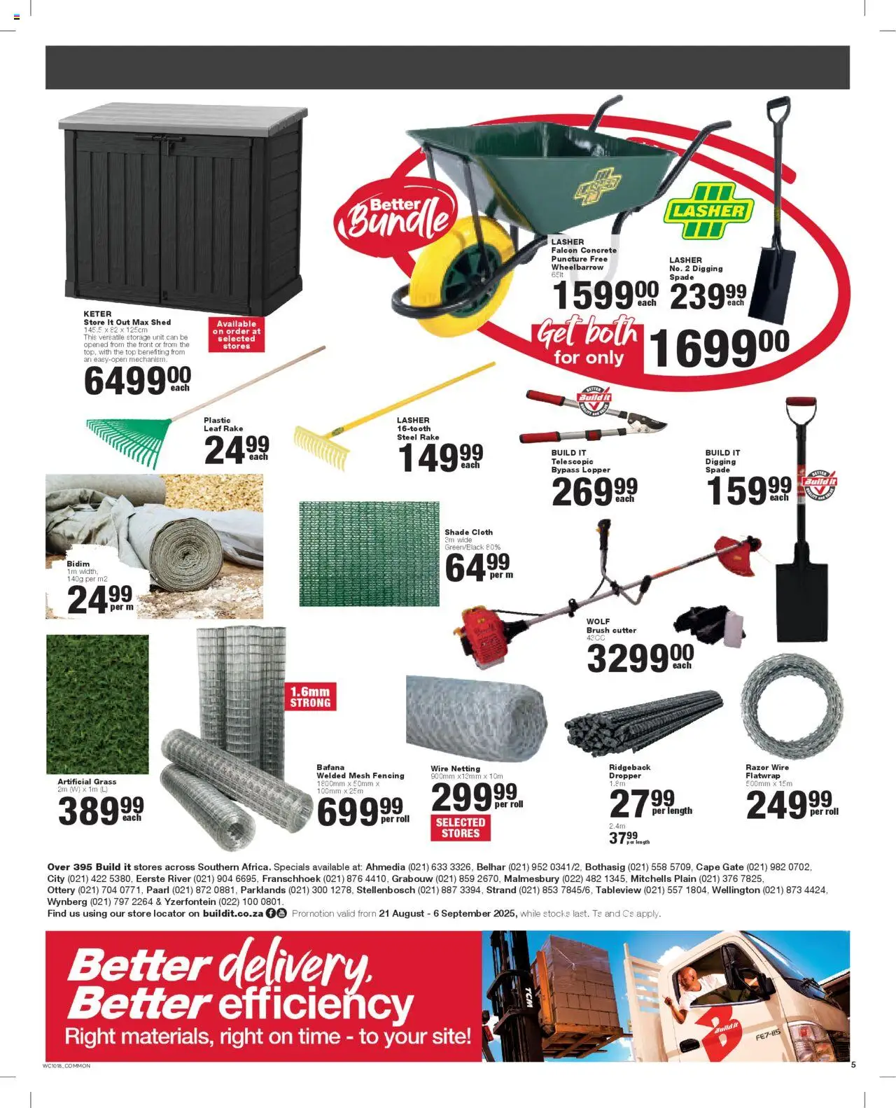 Build It - Western Cape - Weekly Specials │ valid from 21.08.2025 | Page: 5 | Products: Cutter, Gate, Brush, Spade