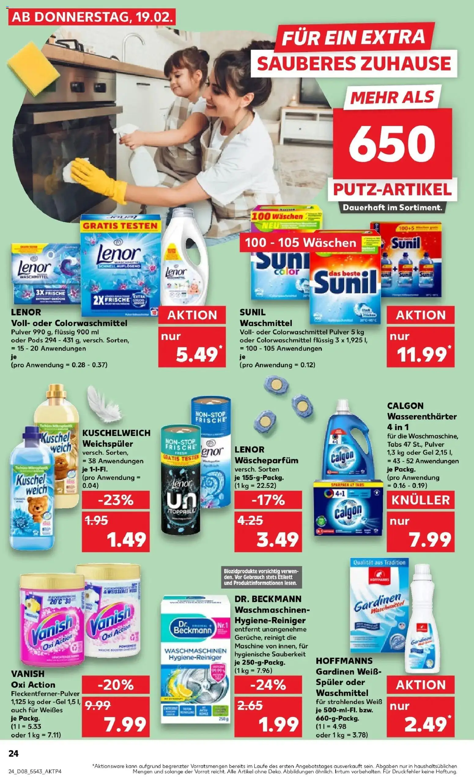 Kaufland prospekt Osnabrück	 – gültig ab 22.02.2026 | Seite: 24 | Produkte: Lenor, Kuschelweich, Weichspüler, Waschmittel