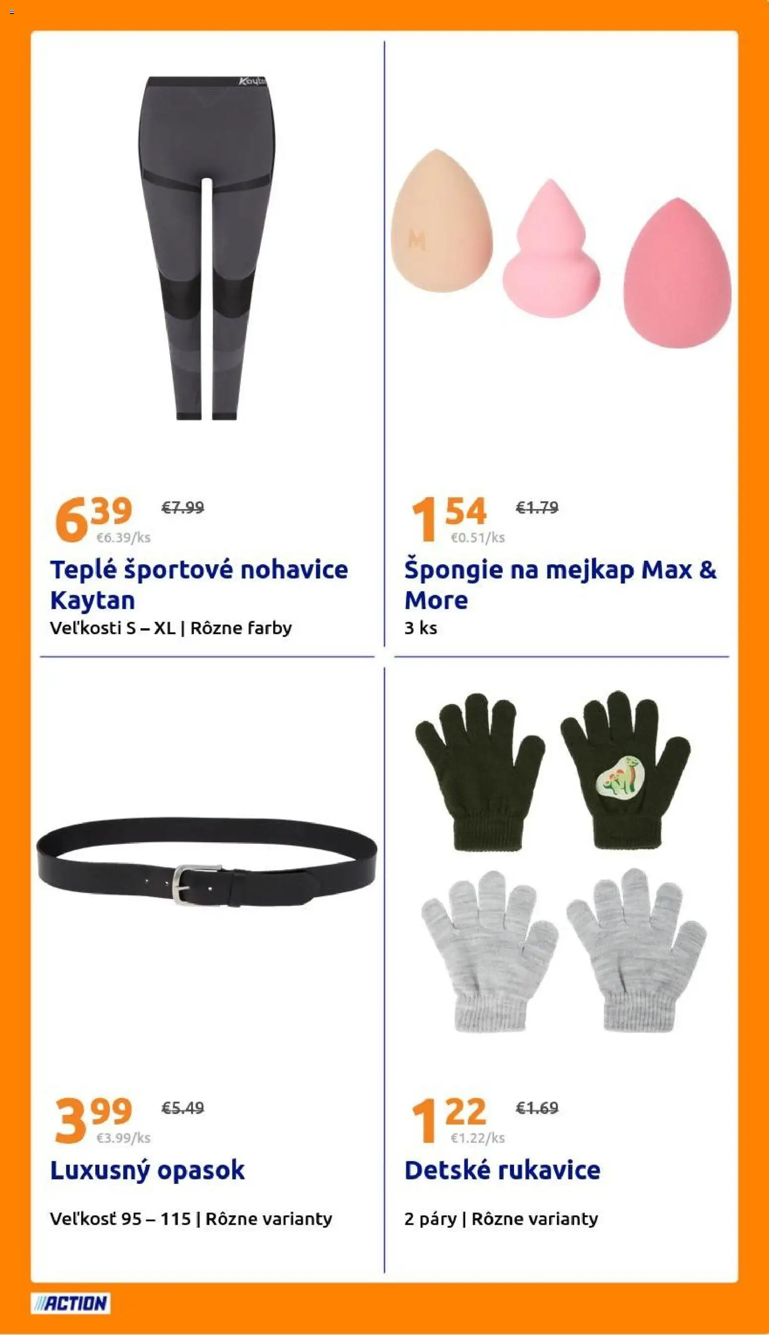 Nové Action akcie – leták je platný od 17.12.2025 | Strana: 23 | Produkty: Nohavice, Rukavice, Opasok