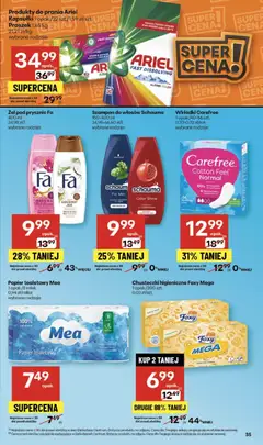 Pogląd oferty "Delikatesy Centrum Gazetka" - ważna od 30.10.2025 | Strona: 35 | Produkty: Papier toaletowy, Chusteczki higieniczne, Prysznic, Ariel