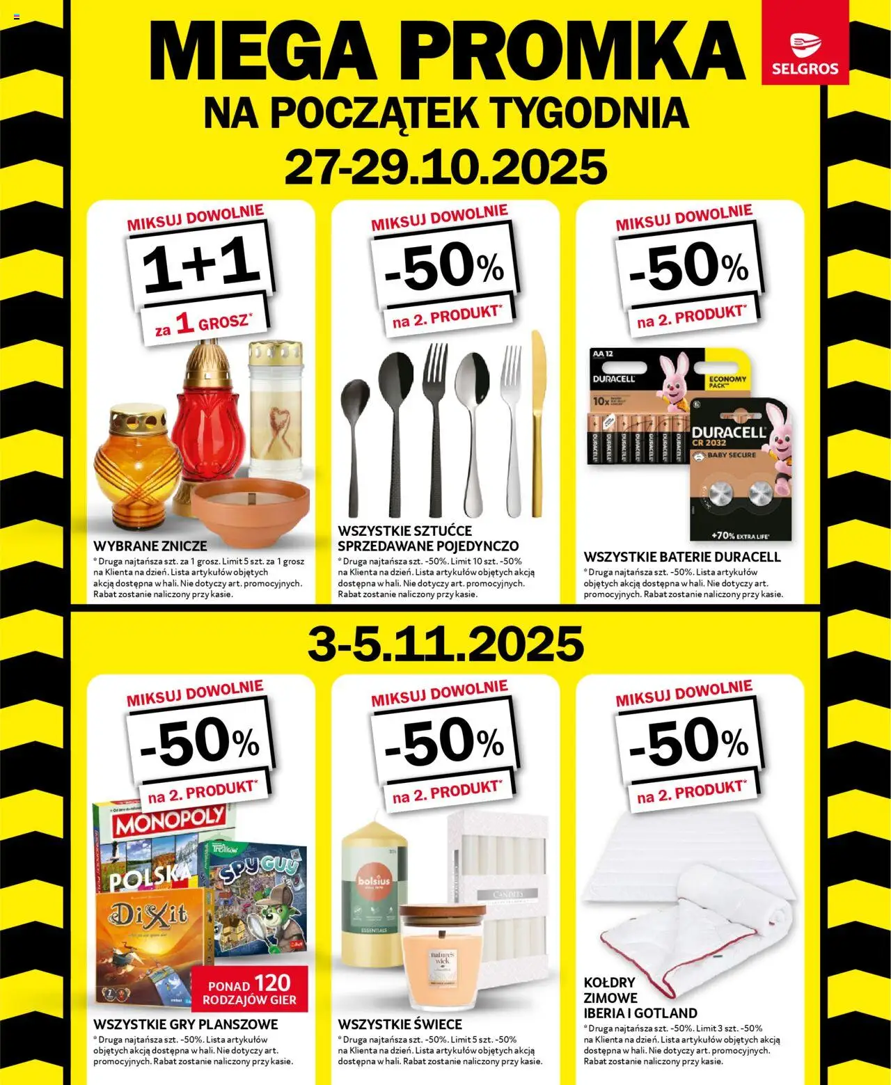 Selgros cash&carry Gazetka - Mega Promka od 27.10.2025 | Strona: 2 | Produkty: Baterie, Znicze, Gry, Sztućce