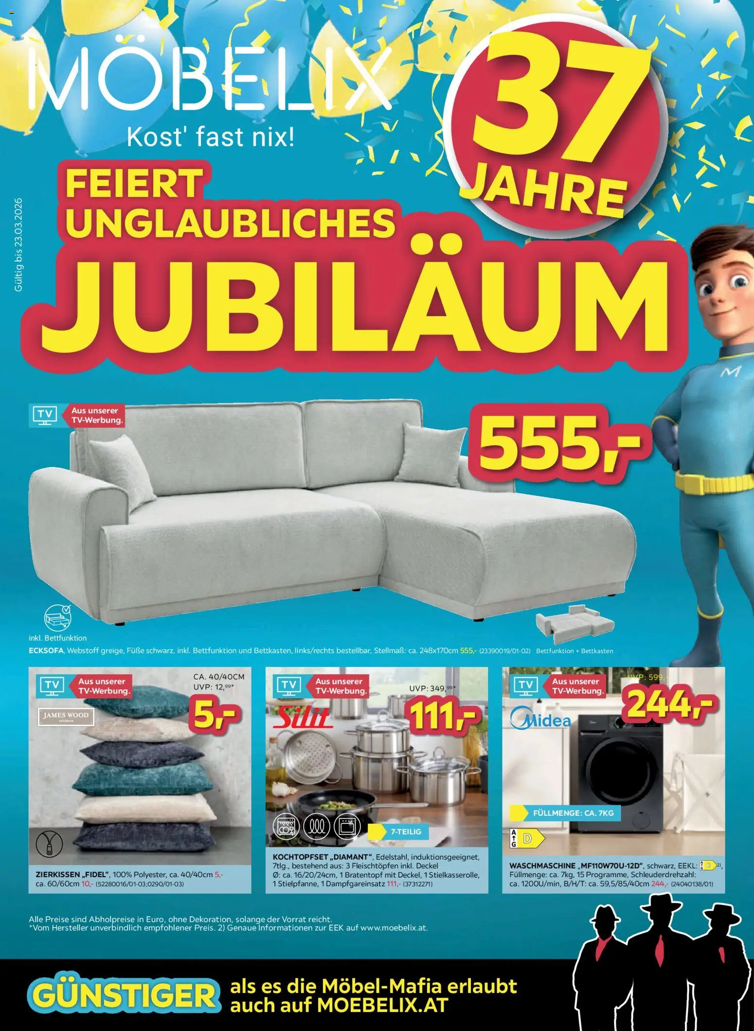 Möbelix Angebote gültig ab 17.03.2026 | Seite: 1 | Produkte: Waschmaschine