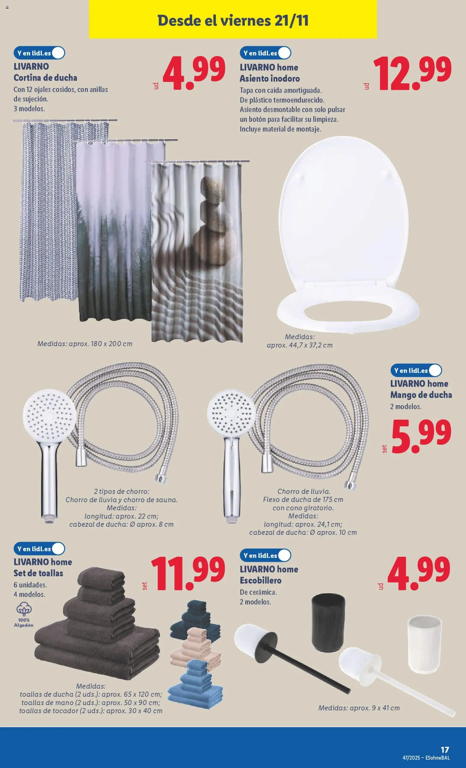 Lidl folleto de bazar │ válido desde el 17.11.2025 | Página: 31 | Productos: Cortina, Cabezal de ducha, Ρούτερ, Ducha