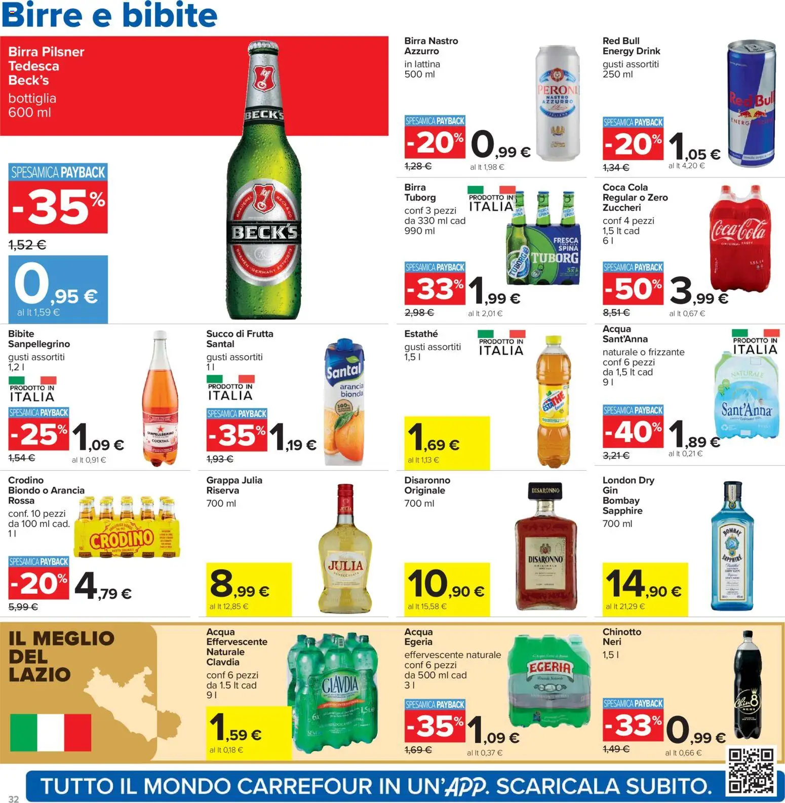 Volantino Carrefour del 24.03.2026 | Pagina: 32 | Prodotti: Succo, Birra, Bibite, Bottiglia
