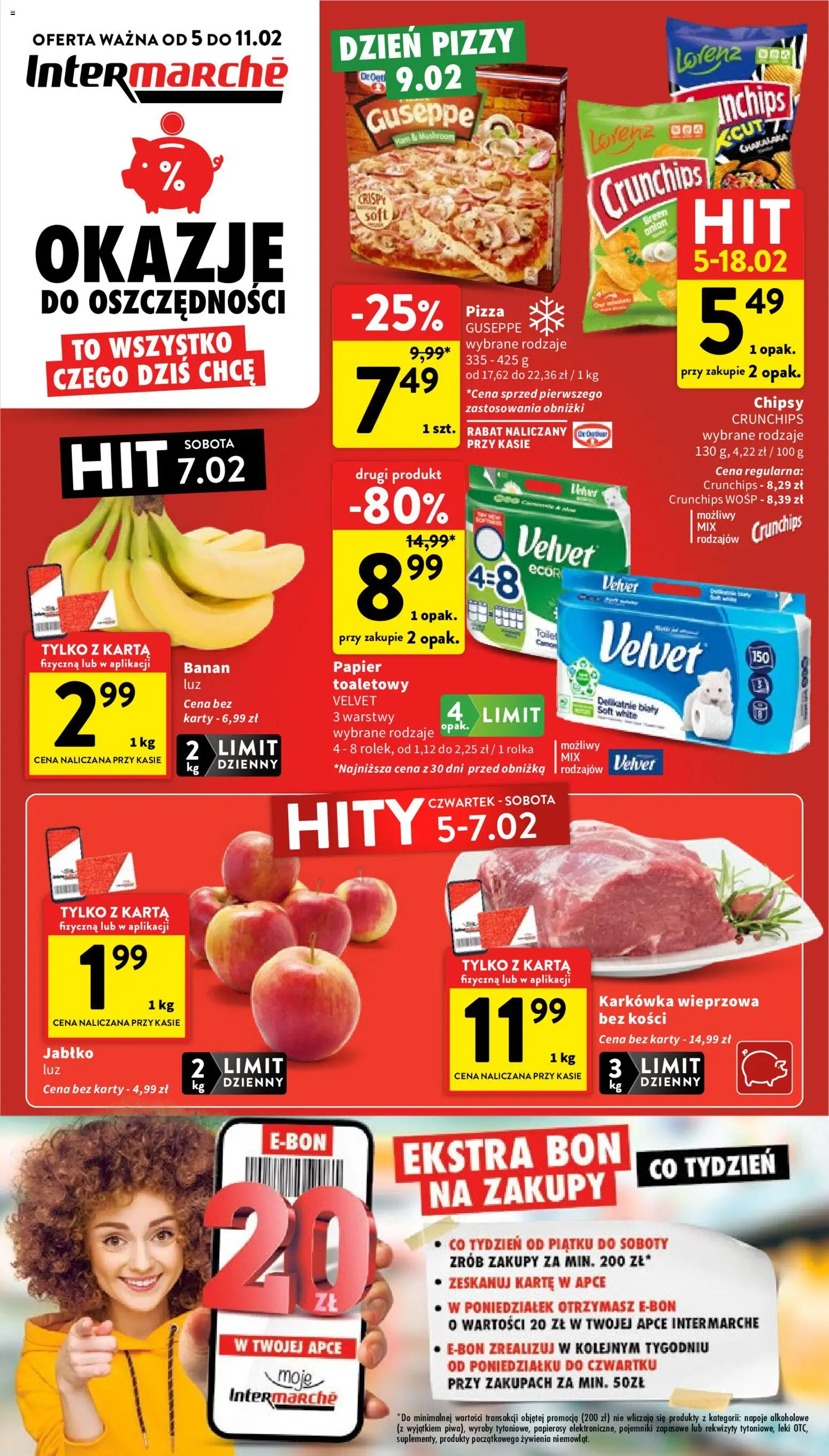 Intermarche Gazetka od 05.02.2026 | Strona: 1 | Produkty: Karkówka, Karkówka wieprzowa, Napoje, Banan