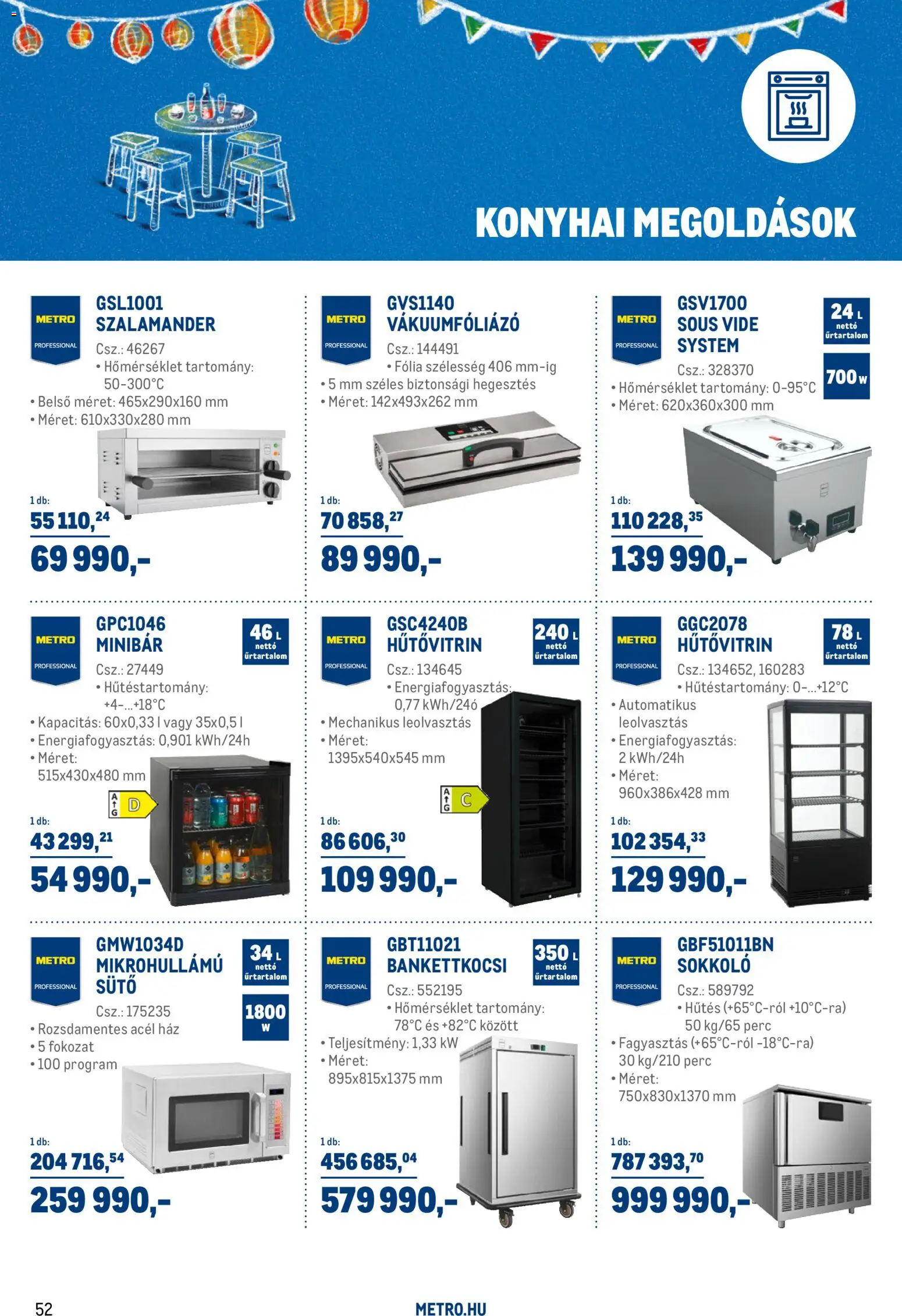 Metro akciós ujság - amely érvényes a következő dátumtól: 03.03.2026 | Oldal: 52 | Termékek: Sütő