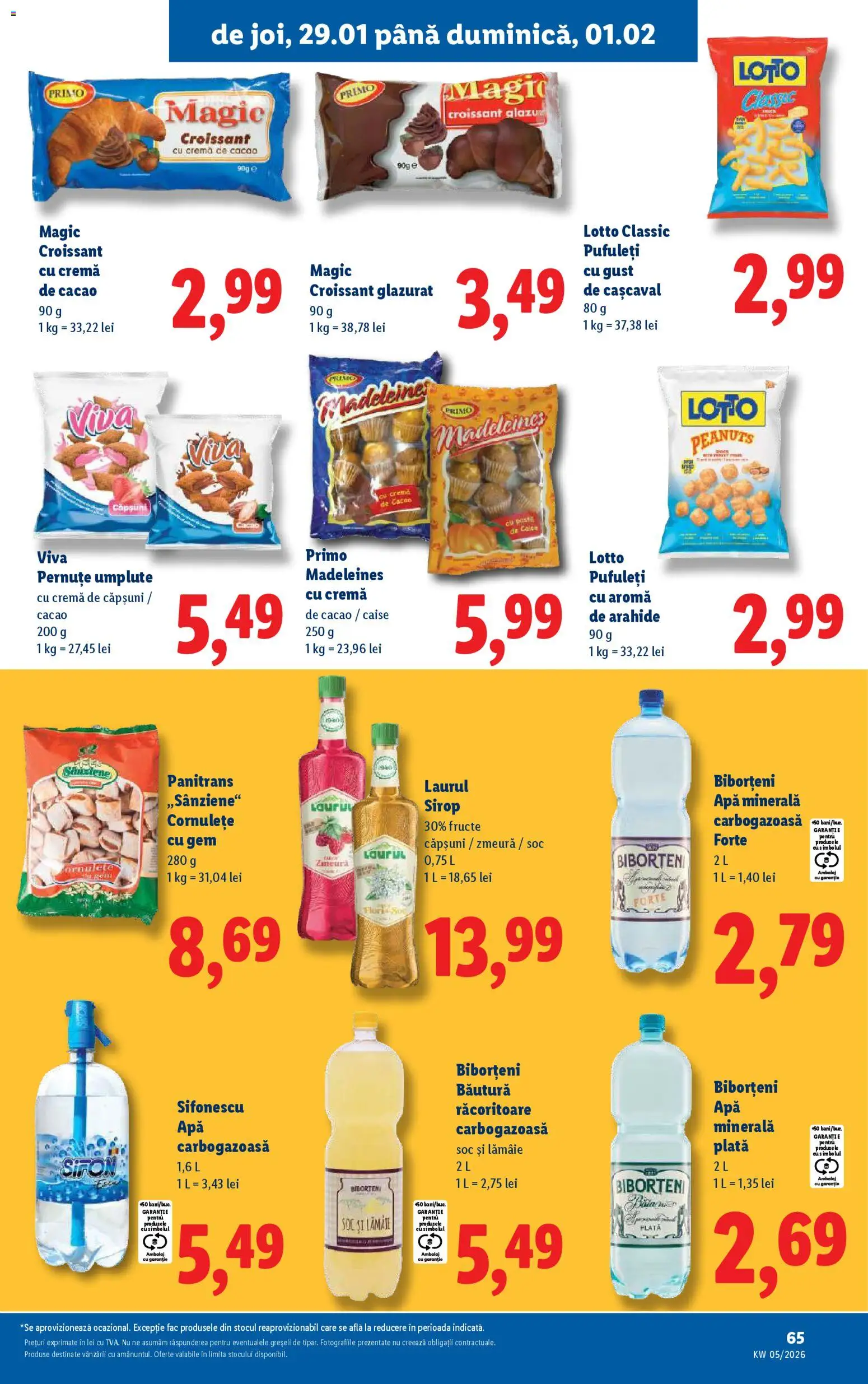 Noul catalog Lidl – valabil de la 26.01.2026 | Pagină: 65 | Produse: Cremă, Ahtapot, Apă, Fructe