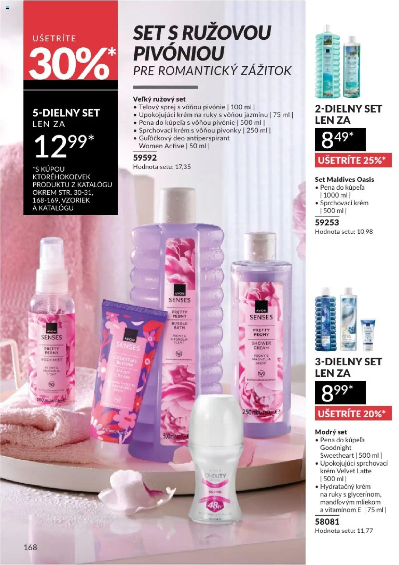 Katalóg Avon 2025 │ platný od 01.08.2025 | Strana: 168 | Produkty: Krém na ruky, Pena do kúpeľa, Antiperspirant, Krém