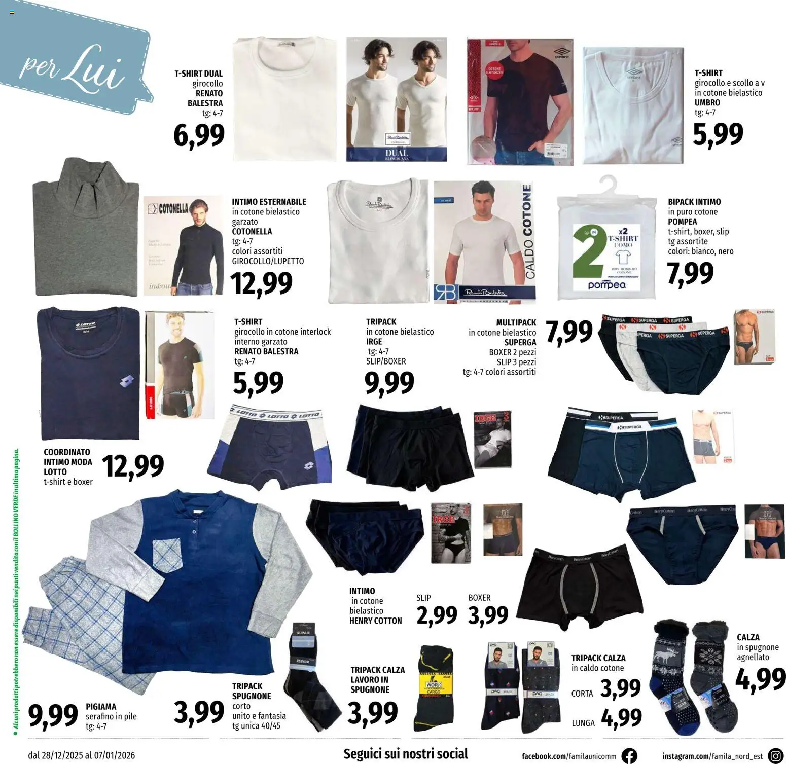 Volantino Famila del 28.12.2025 | Pagina: 26 | Prodotti: Pile, Intimo, Slip, Boxer