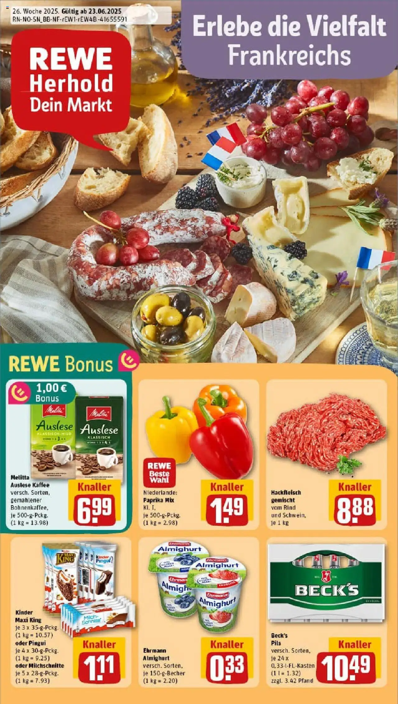 Rewe prospekt Hannover	 - gültig ab dem 22.06.2025 | Seite: 1 | Produkte: Melitta, Ehrmann almighurt, Kaffee, Paprika